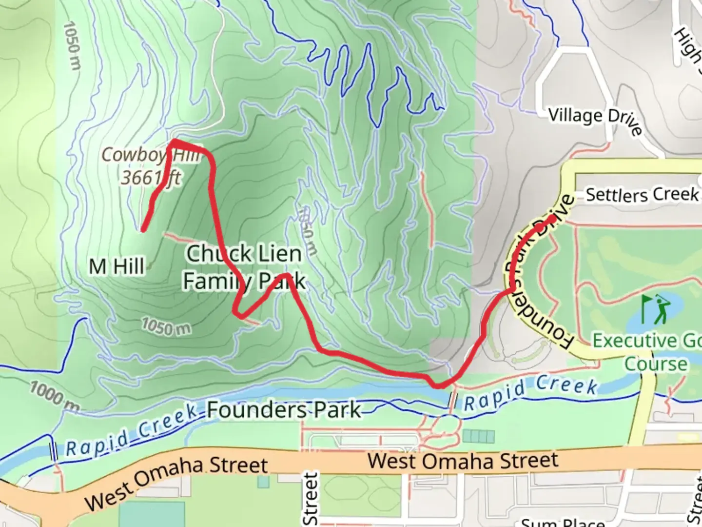 An image depicting the trail Cowboy Hill Road Walk and its surrounding area.