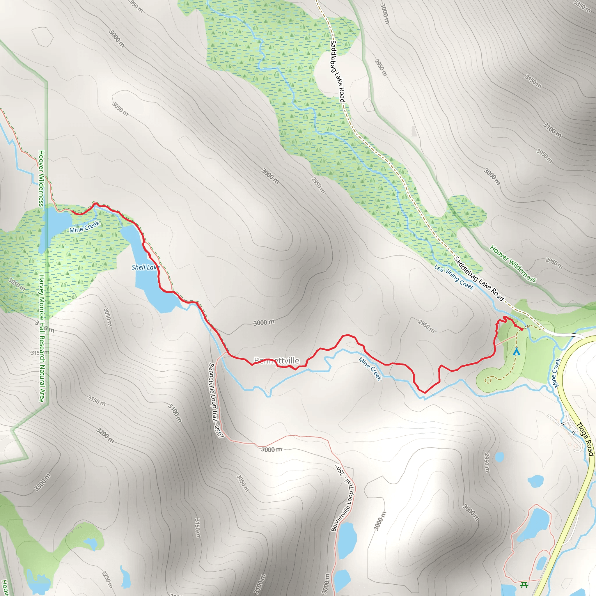Shell Lake via Bennetville Loop Trail mobile static map