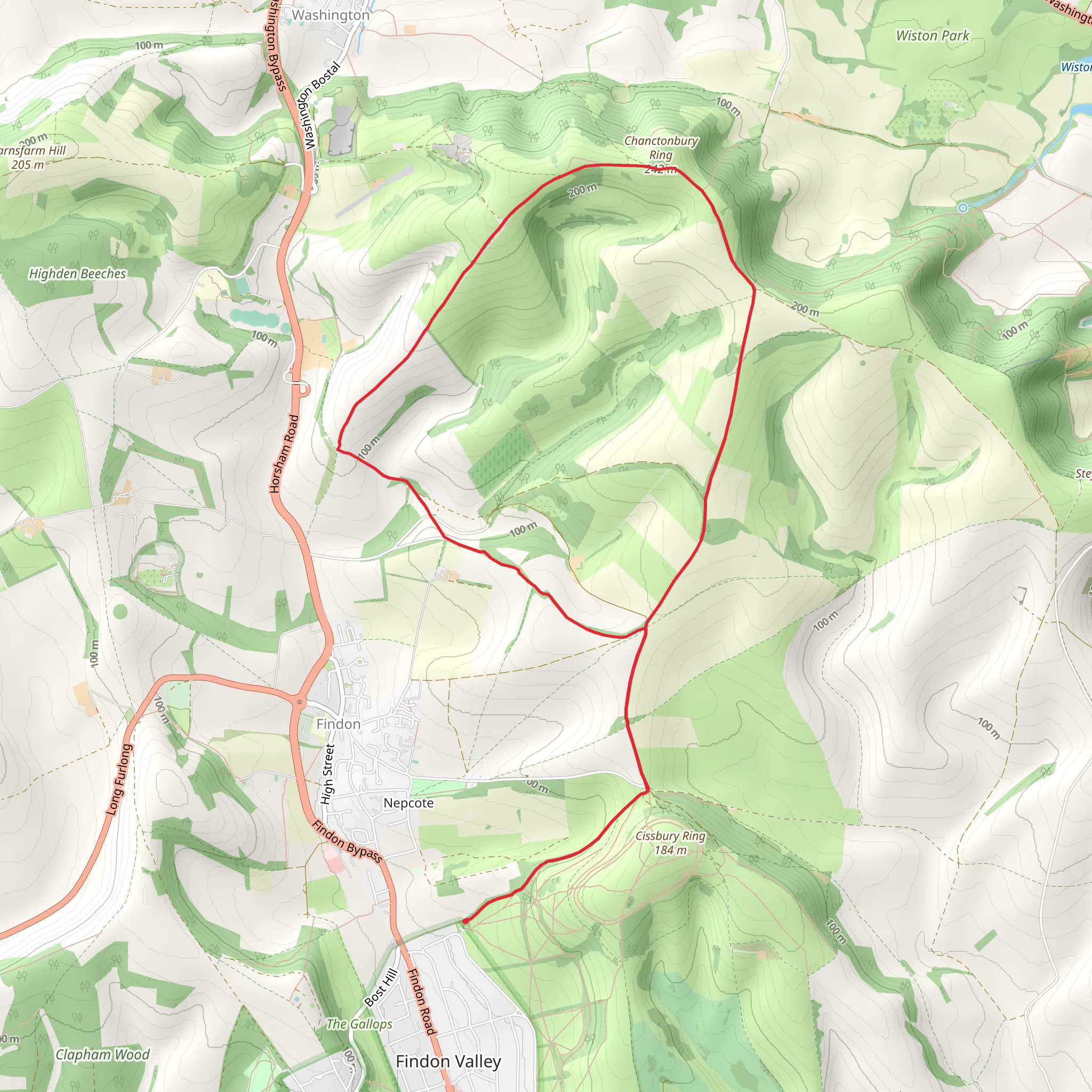 Chanctonbury Ring mobile static map