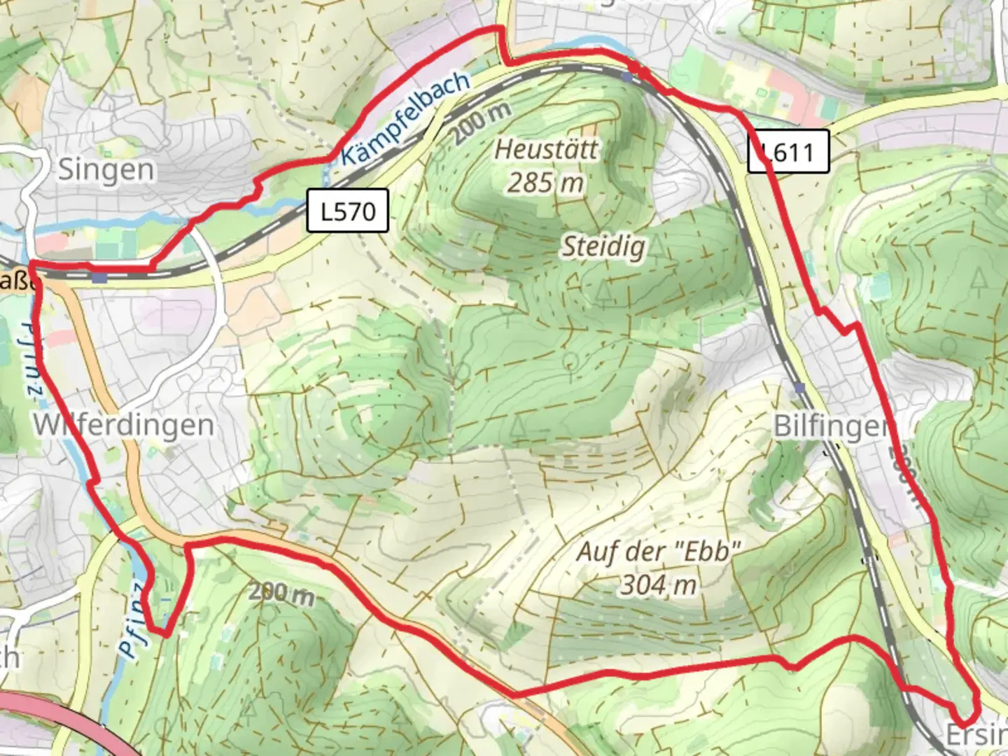 An image depicting the trail Konigsbach Stein Loop and its surrounding area.