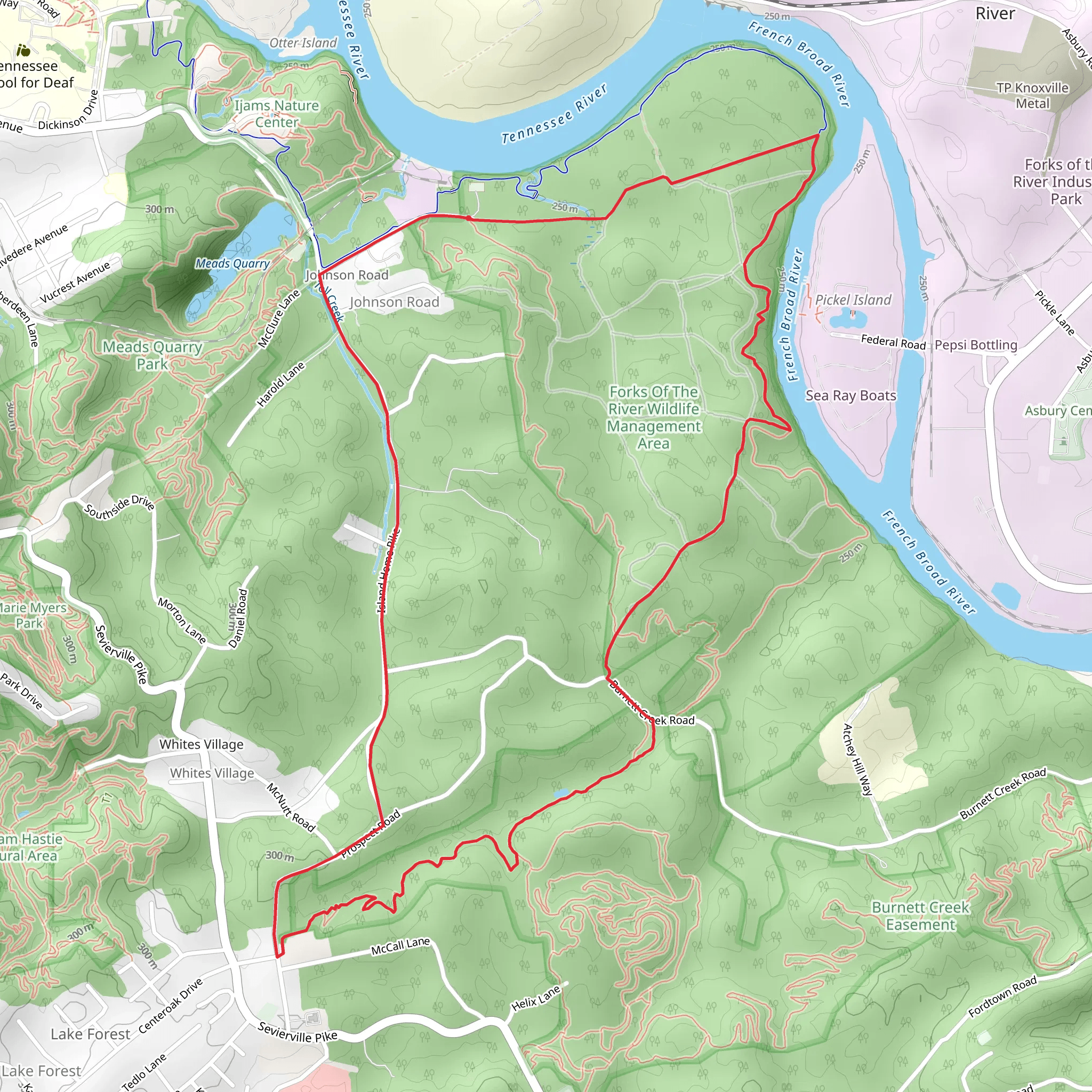 Tennessee River - French Broad River Loop mobile static map