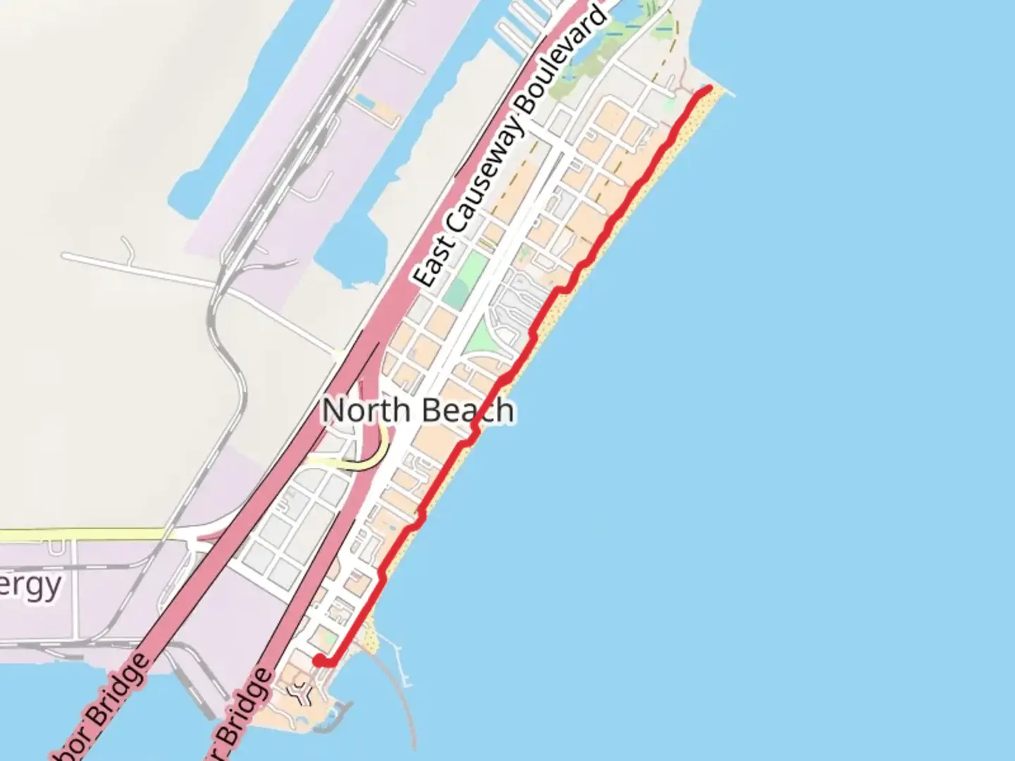 An image depicting the trail Corpus Christi Beach Walk and its surrounding area.