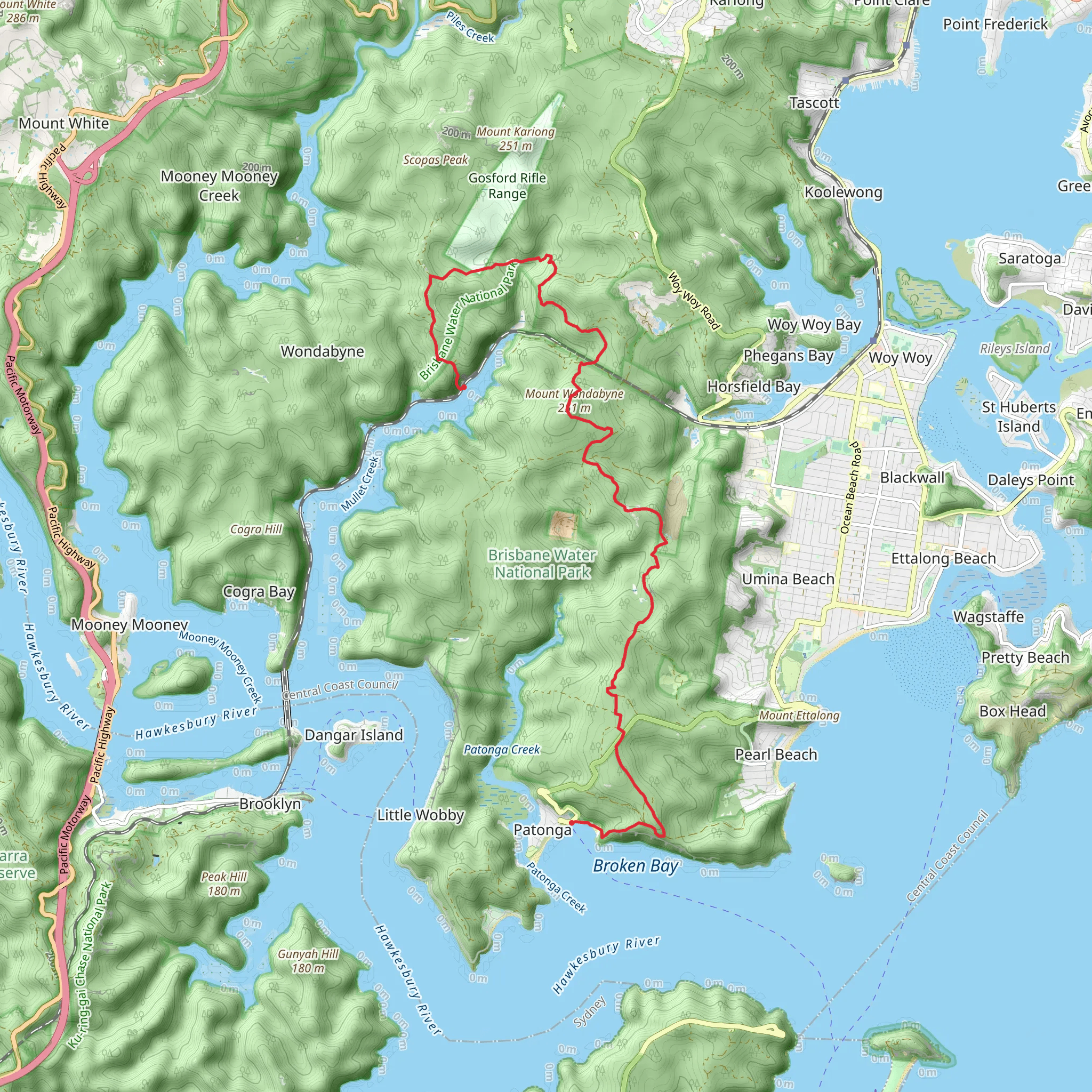 Wondabyne to Patonga Track mobile static map