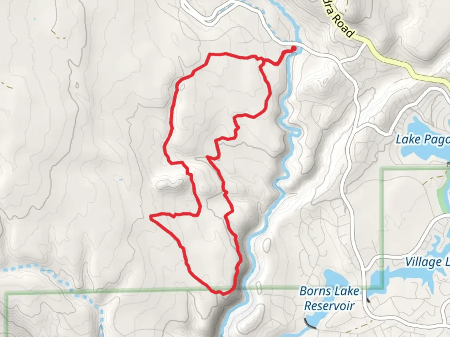 An image depicting the trail Upper Rim, Lower Rim and Catamount Loop and its surrounding area.