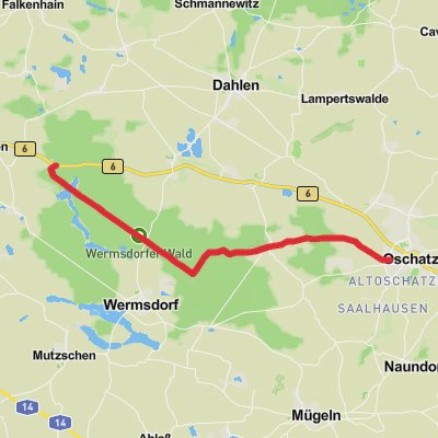 Wermsdorfer Wald and Oschatz Walk mobile static map