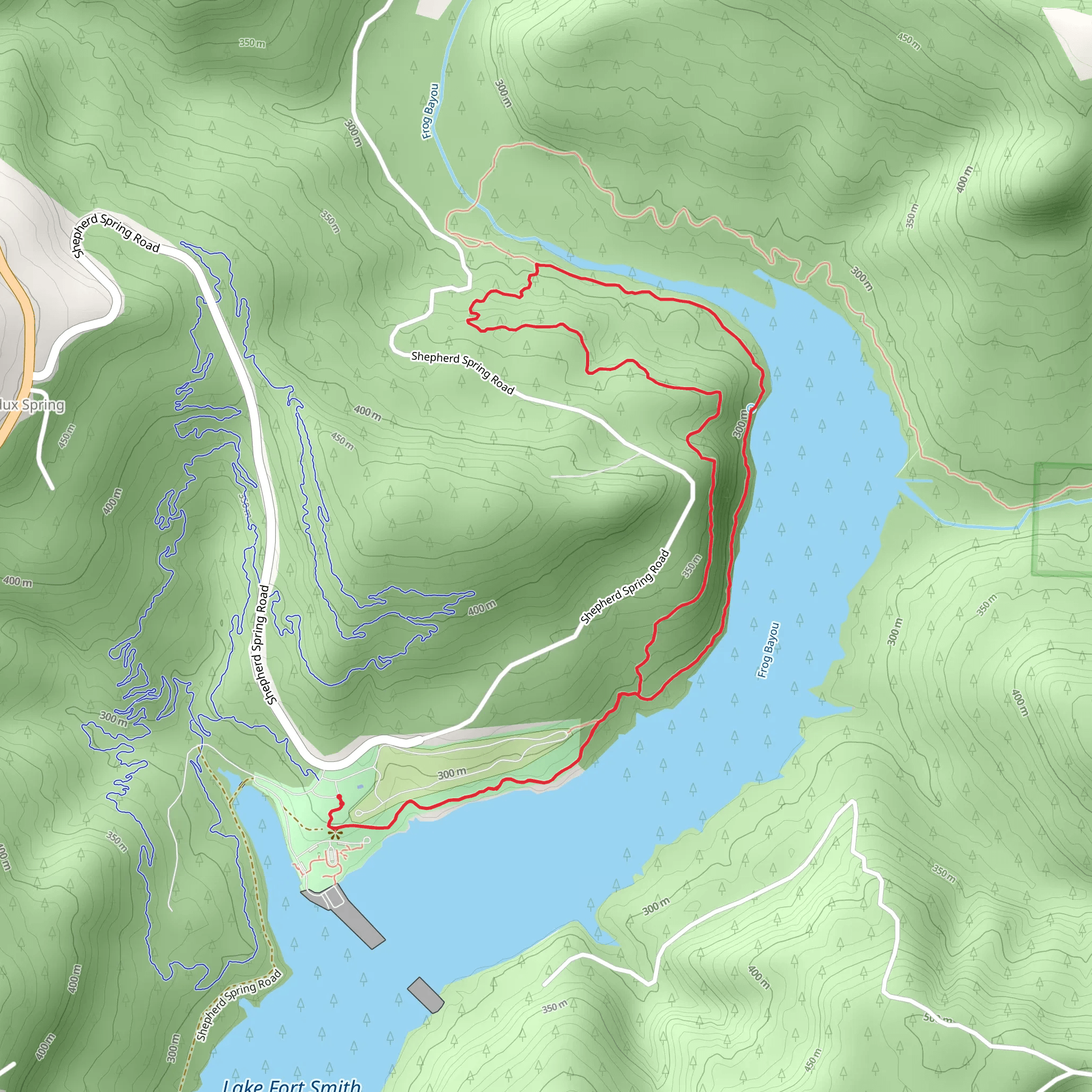 Shepherd Spring and Ozark Highlands Trail Loop mobile static map