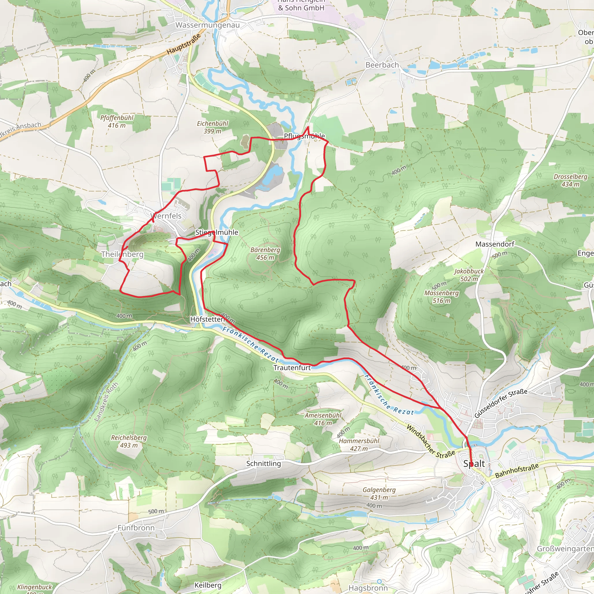 Spalt and Wernfels Loop mobile static map
