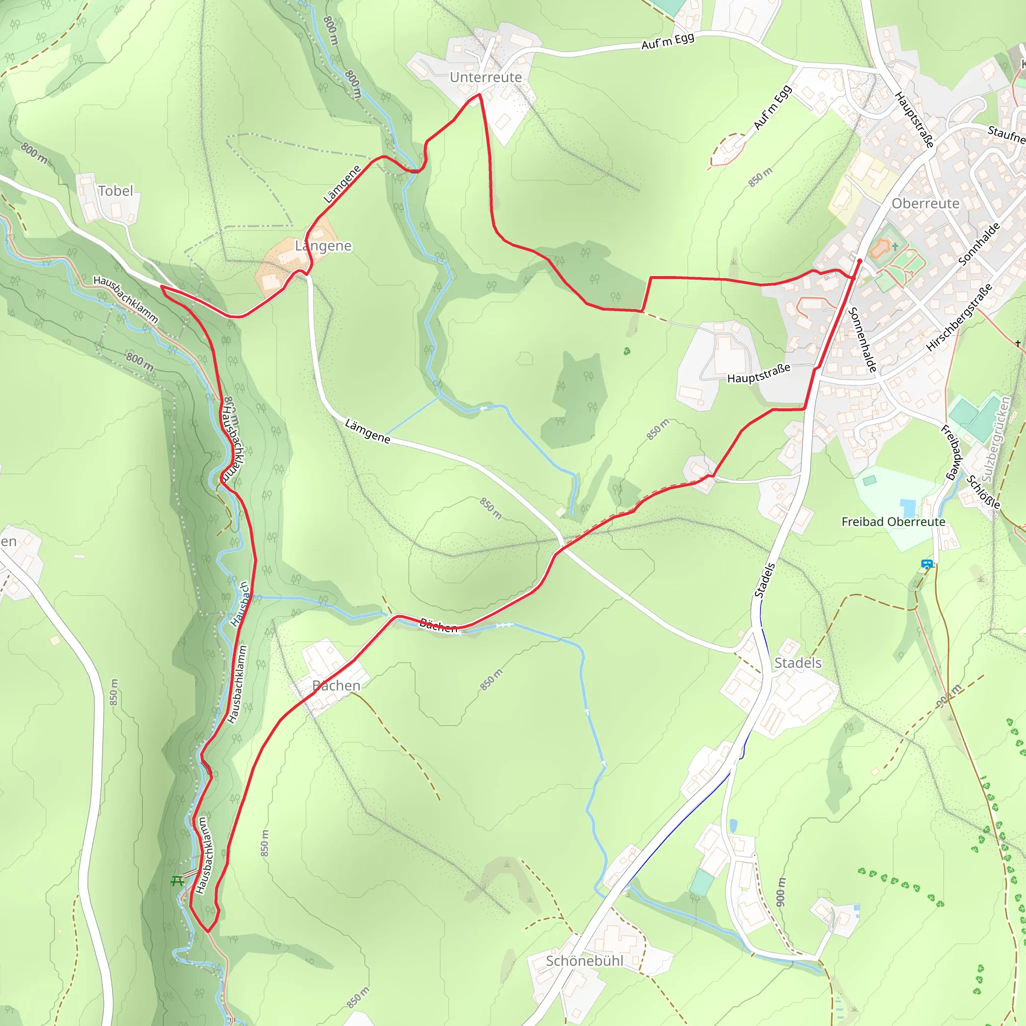 Längene and Bächen Loop mobile static map
