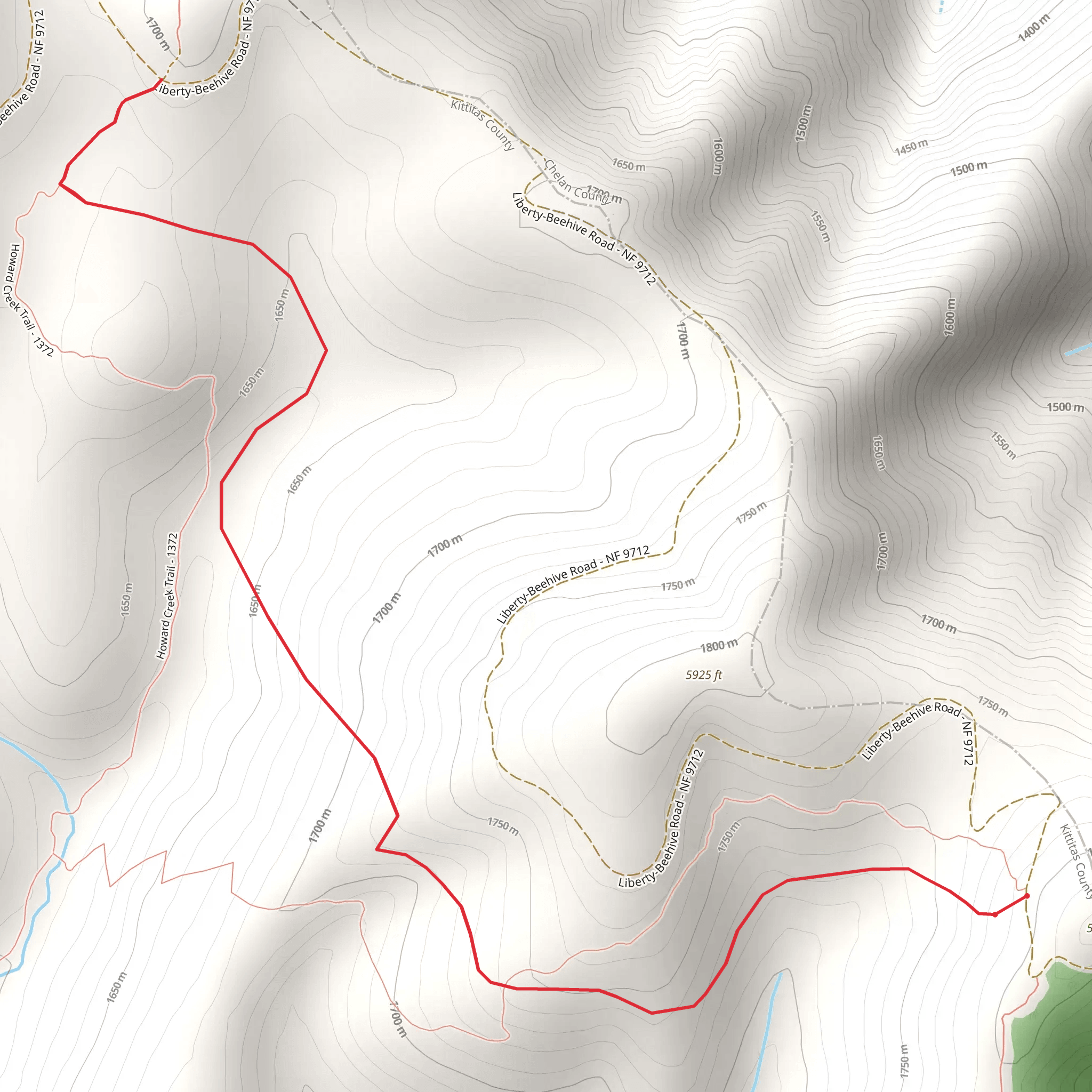 Howard Creek Tie Trail mobile static map