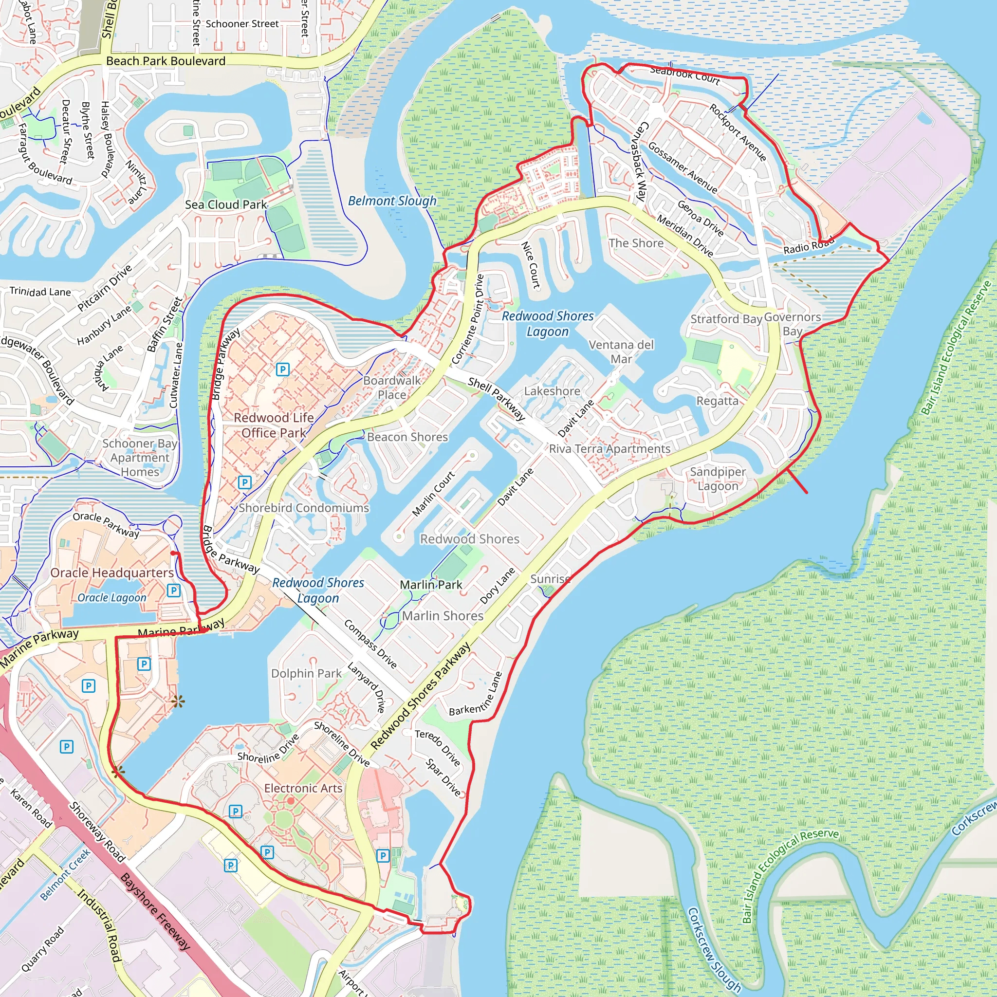 Redwood Shores Loop mobile static map