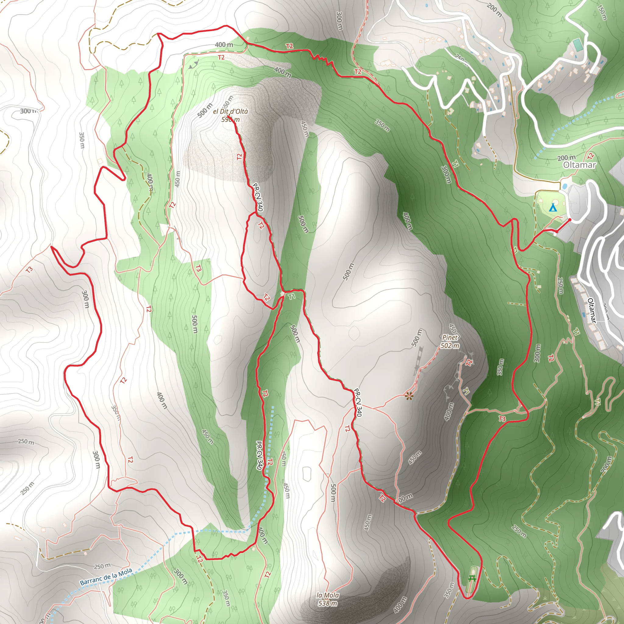 Hike to Cim d'Olta PR CV 340 mobile static map