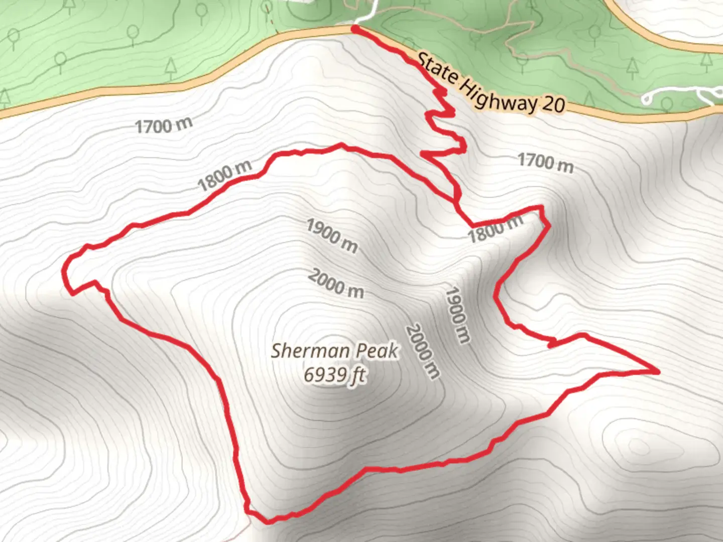 An image depicting the trail Sherman Peak Loop Trail and its surrounding area.