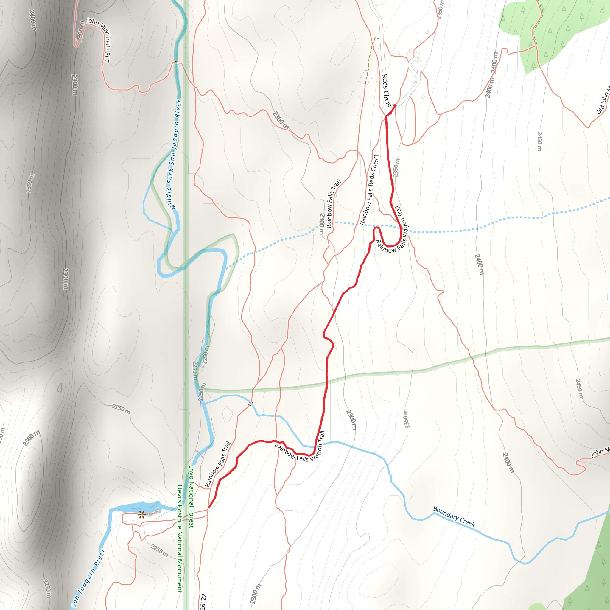 Rainbow Falls Wagon Trail mobile static map
