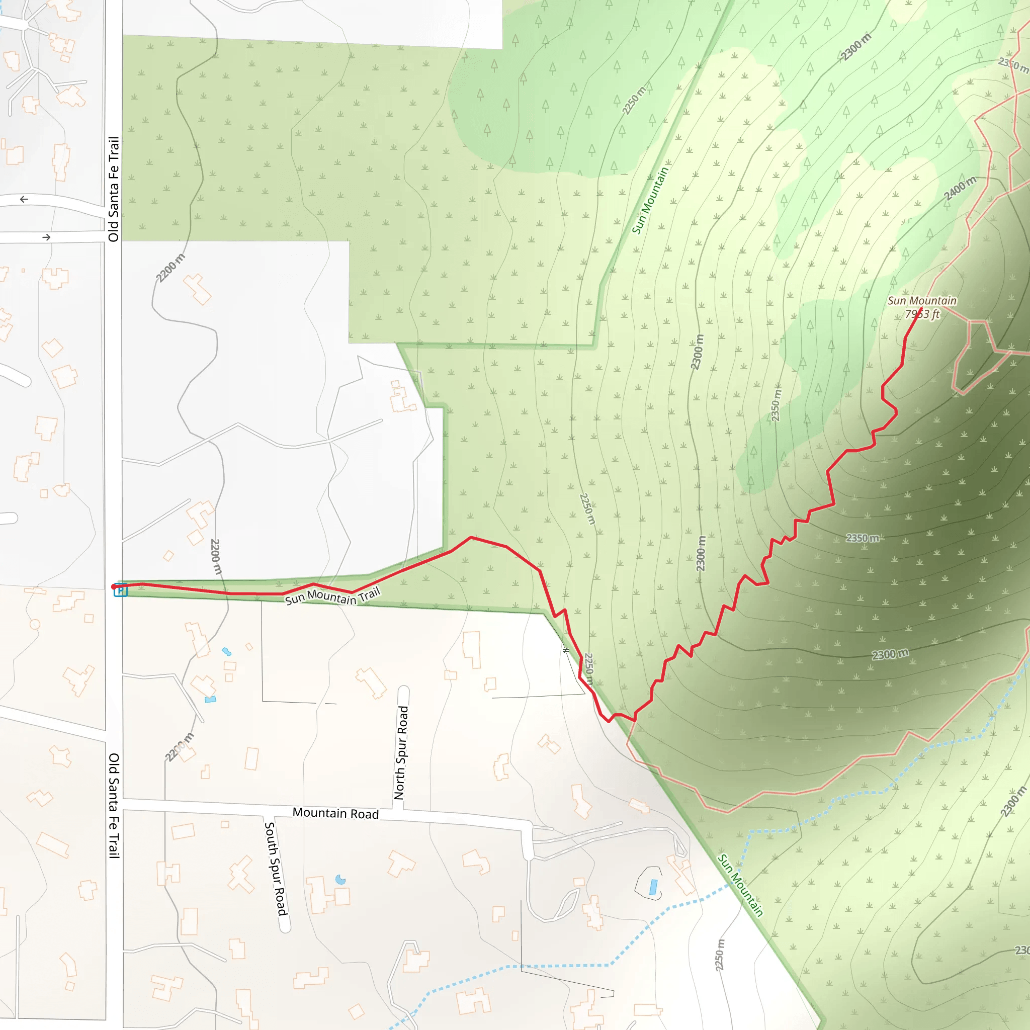 Sun Mountain Trail mobile static map
