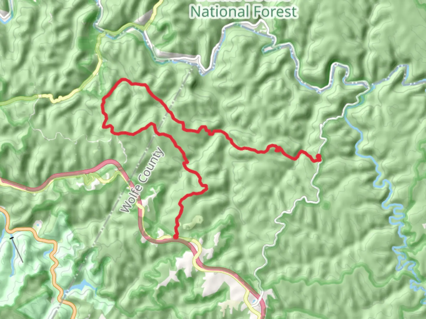 An image depicting the trail Koomer Ridge, Gray's Arch Trail and Rough Trail and its surrounding area.