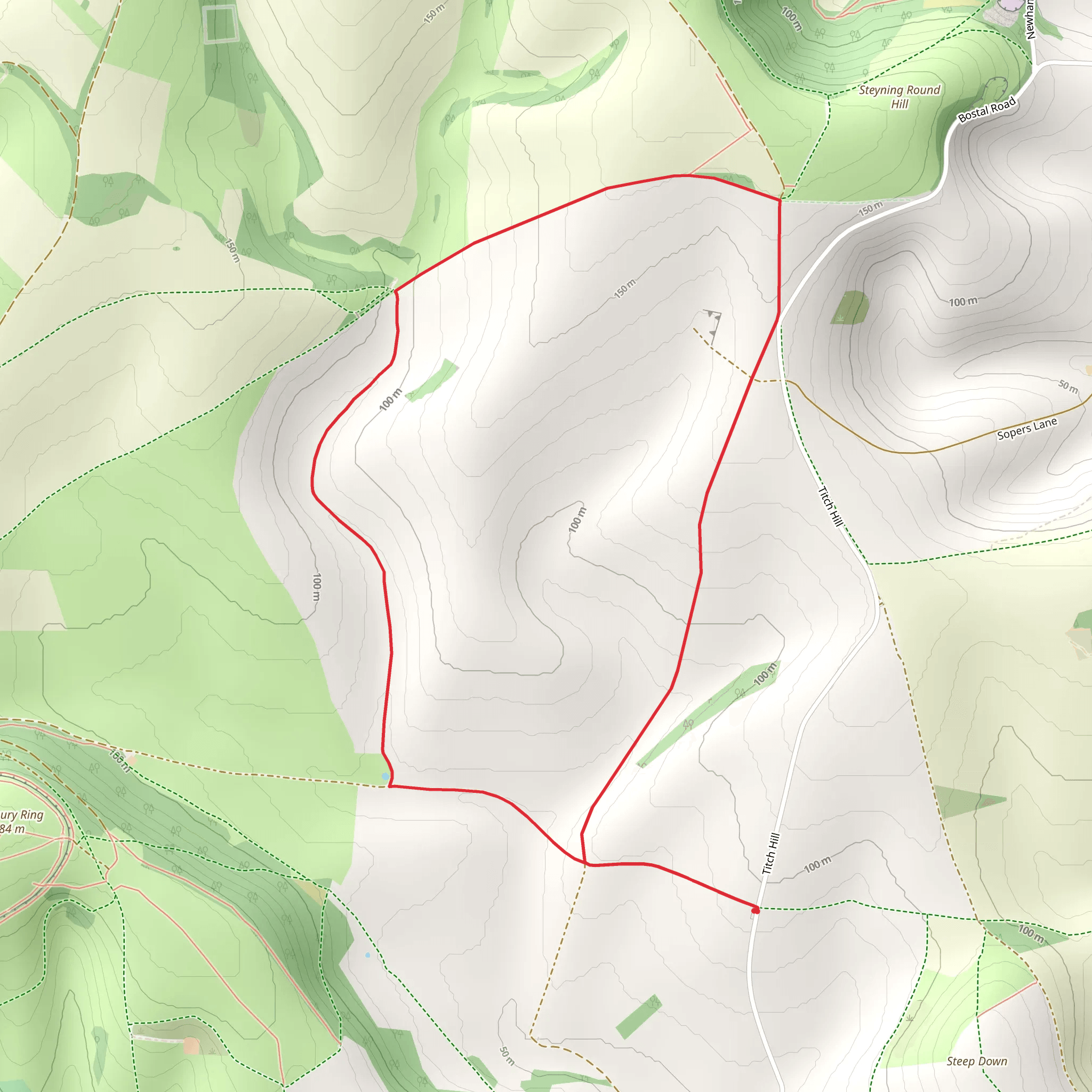 New Hill Barn and Monarch's Way mobile static map