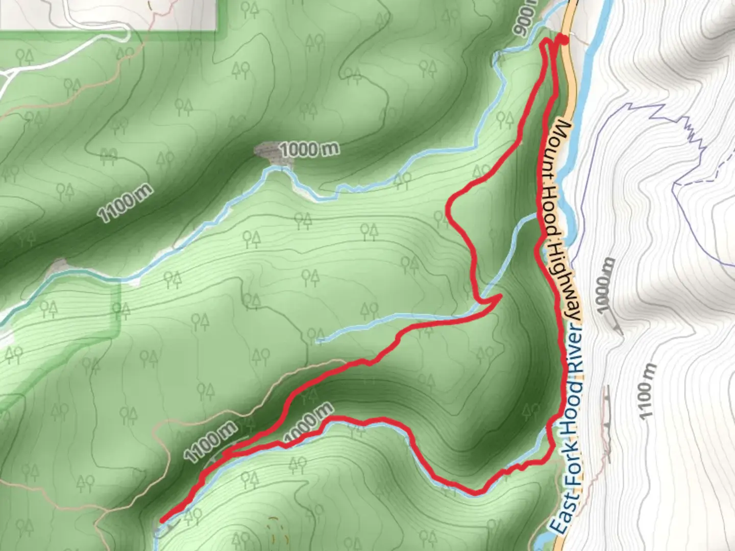 An image depicting the trail Fall Creek Loop and its surrounding area.