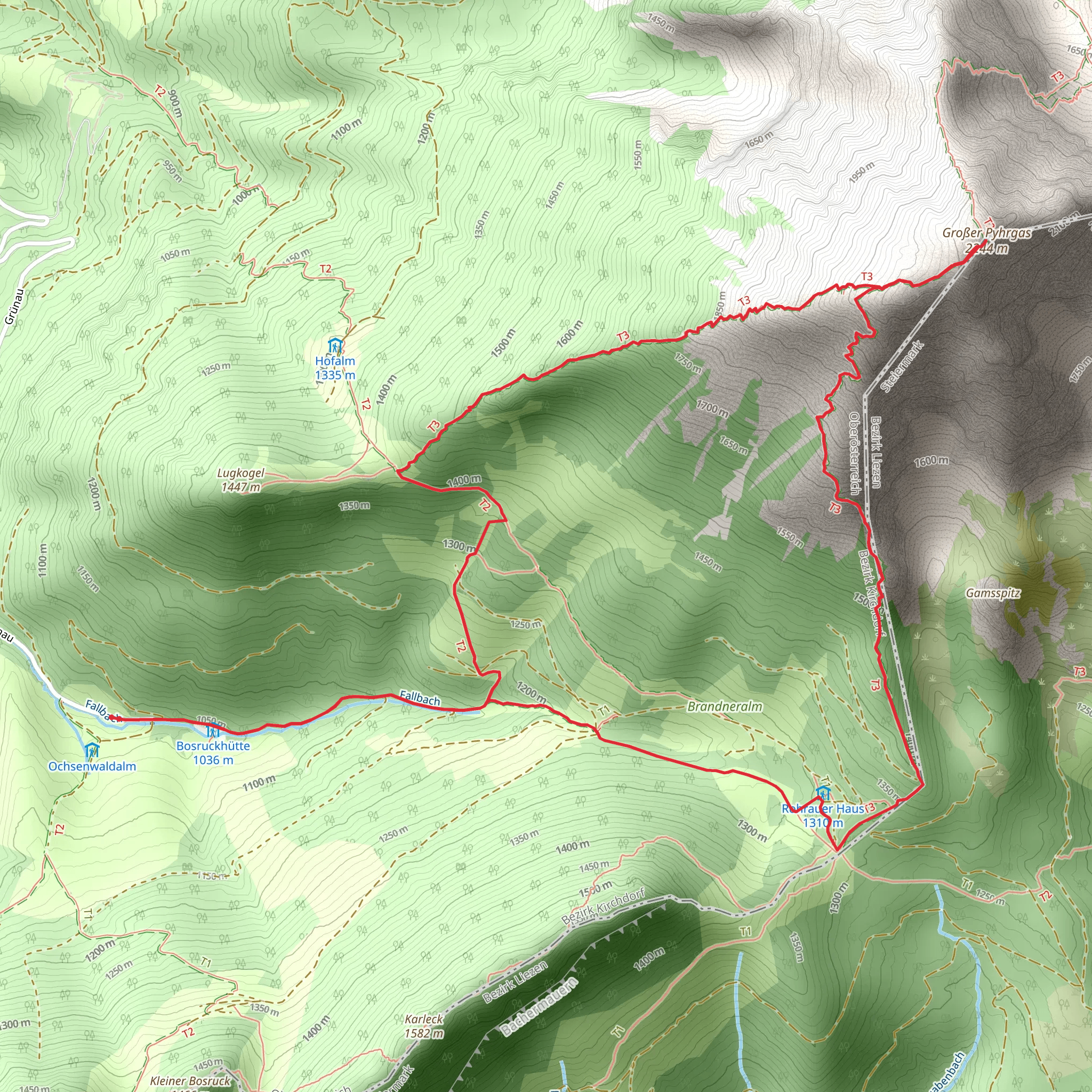 Großer Pyhrgas - Bosruckhütte mobile static map