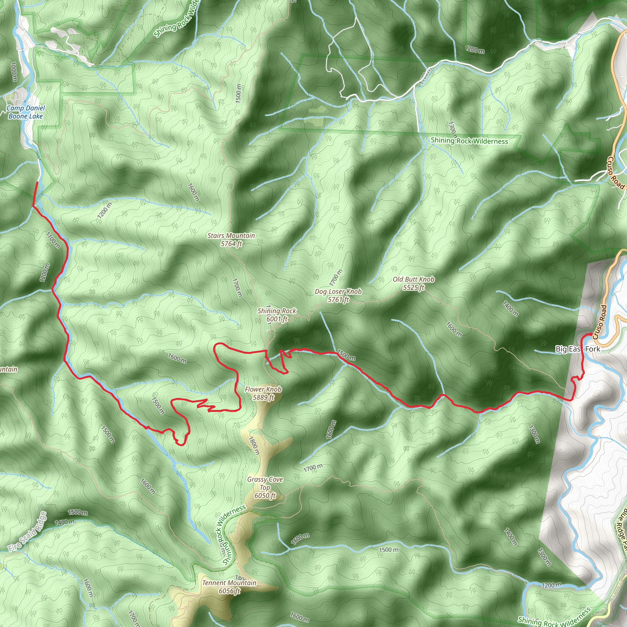 Shining Creek Path and Little East Fork Trail mobile static map