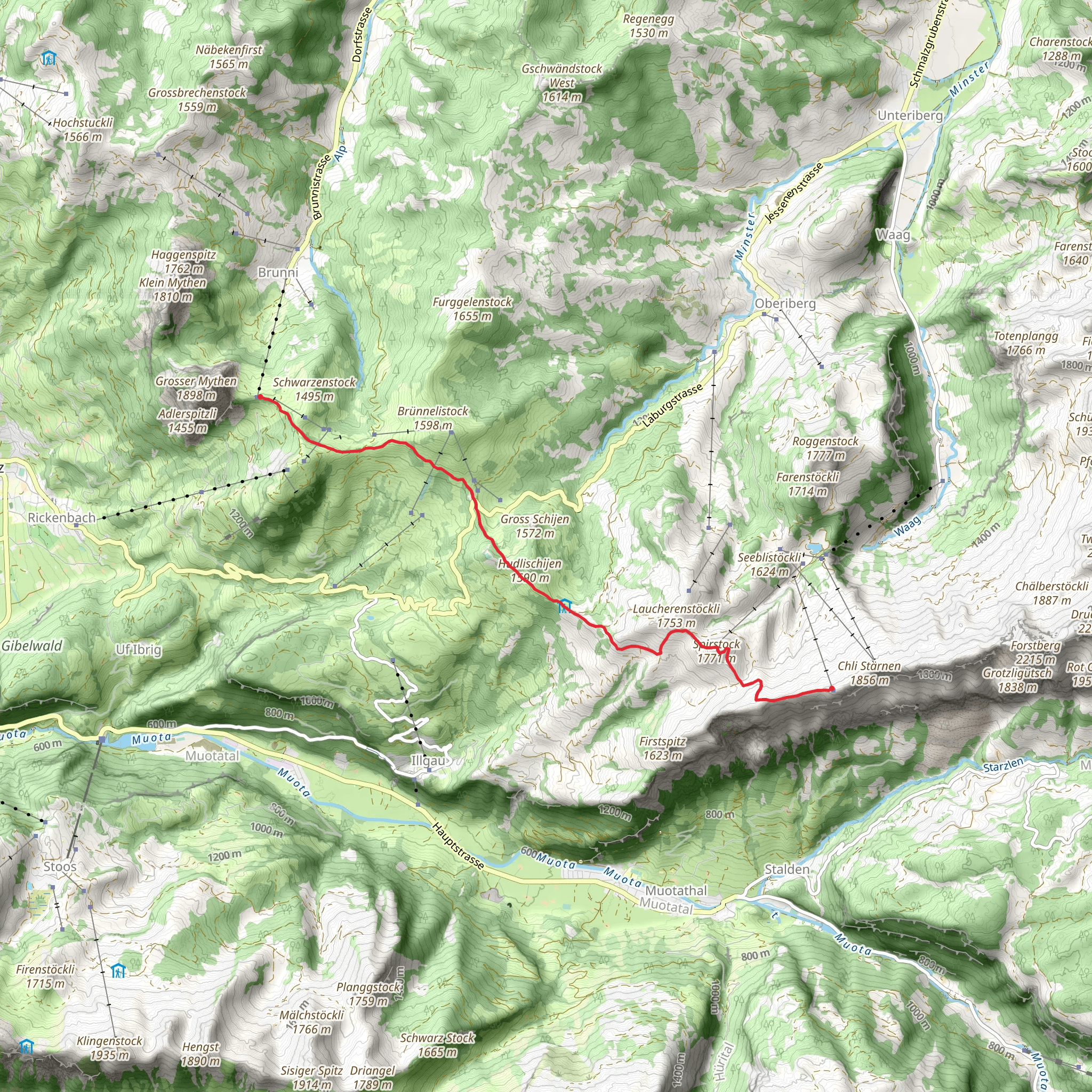 Ybriger 7-Egg-Wanderweg mobile static map