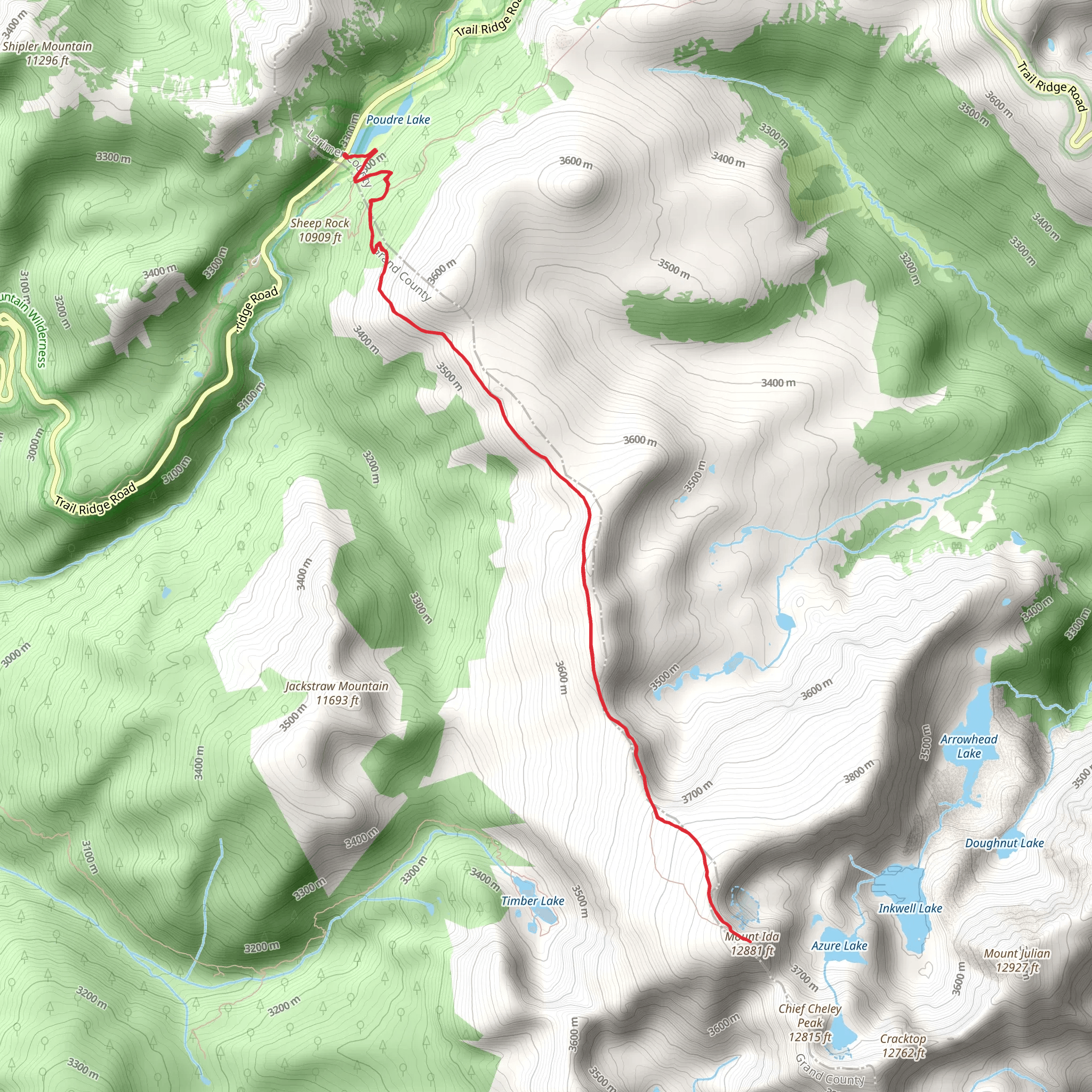 Mount Ida Trail mobile static map