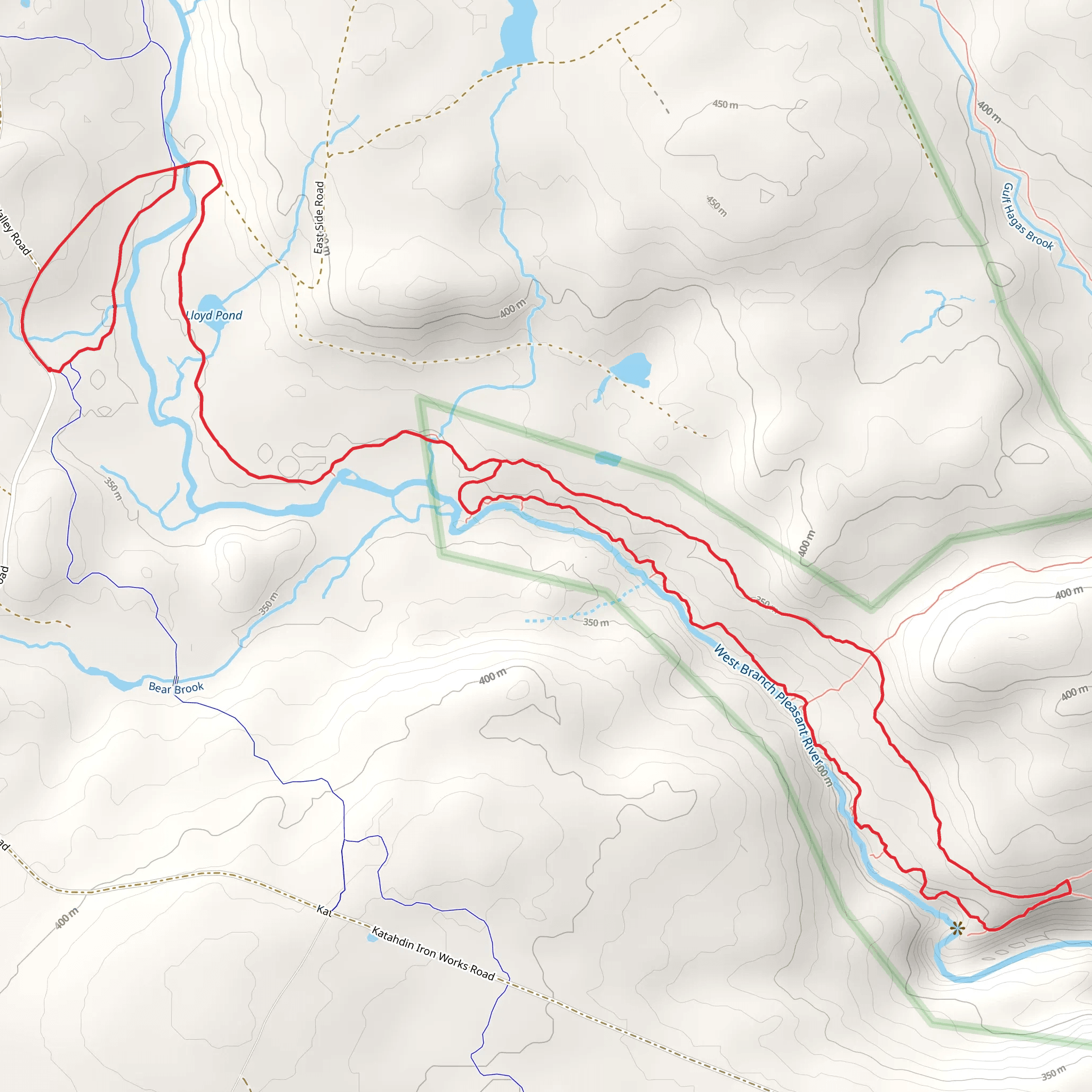 Billings Falls, Buttermilk Falls and Hammond Street Pitch Loop mobile static map