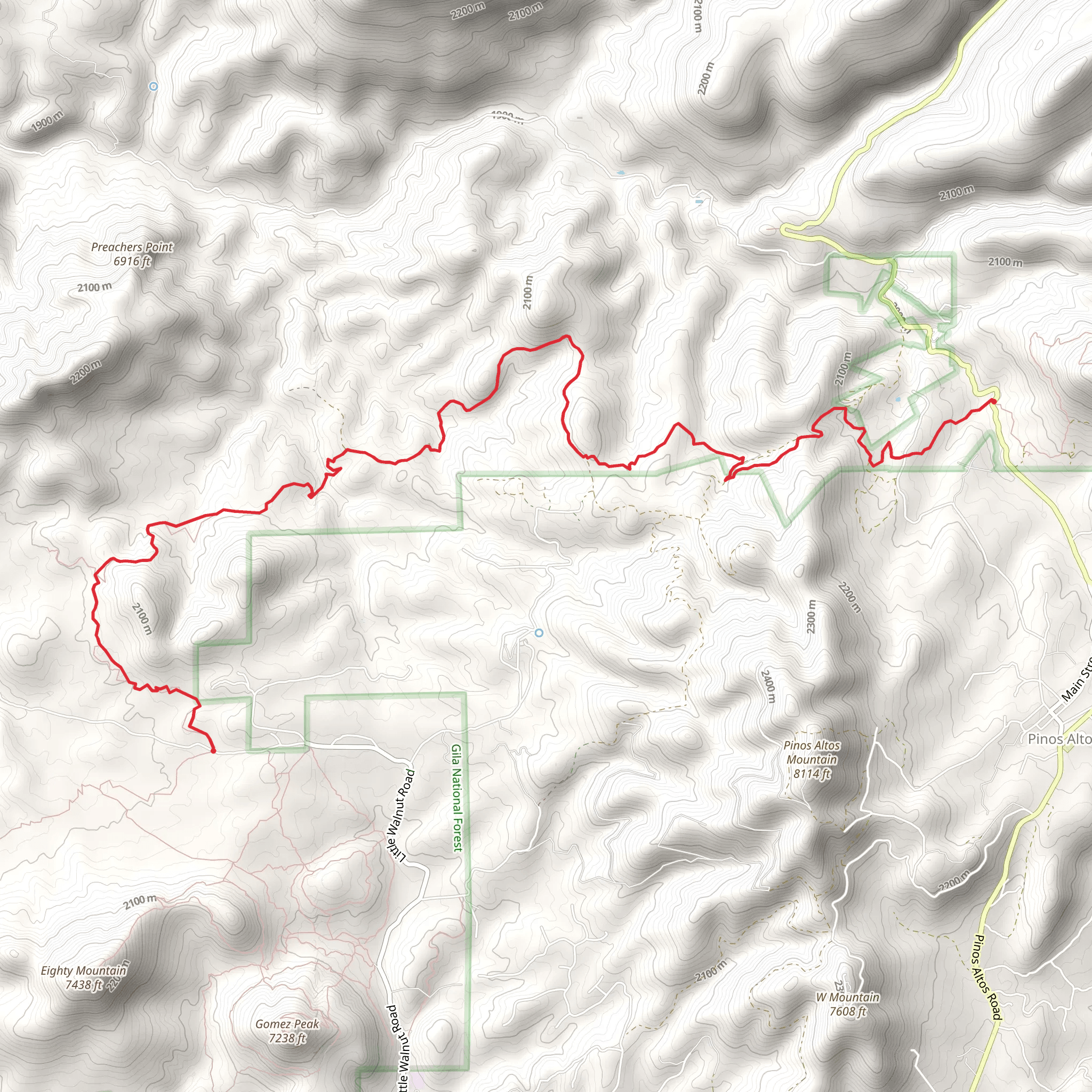 Continental Divide Trail - Pinos Altos mobile static map