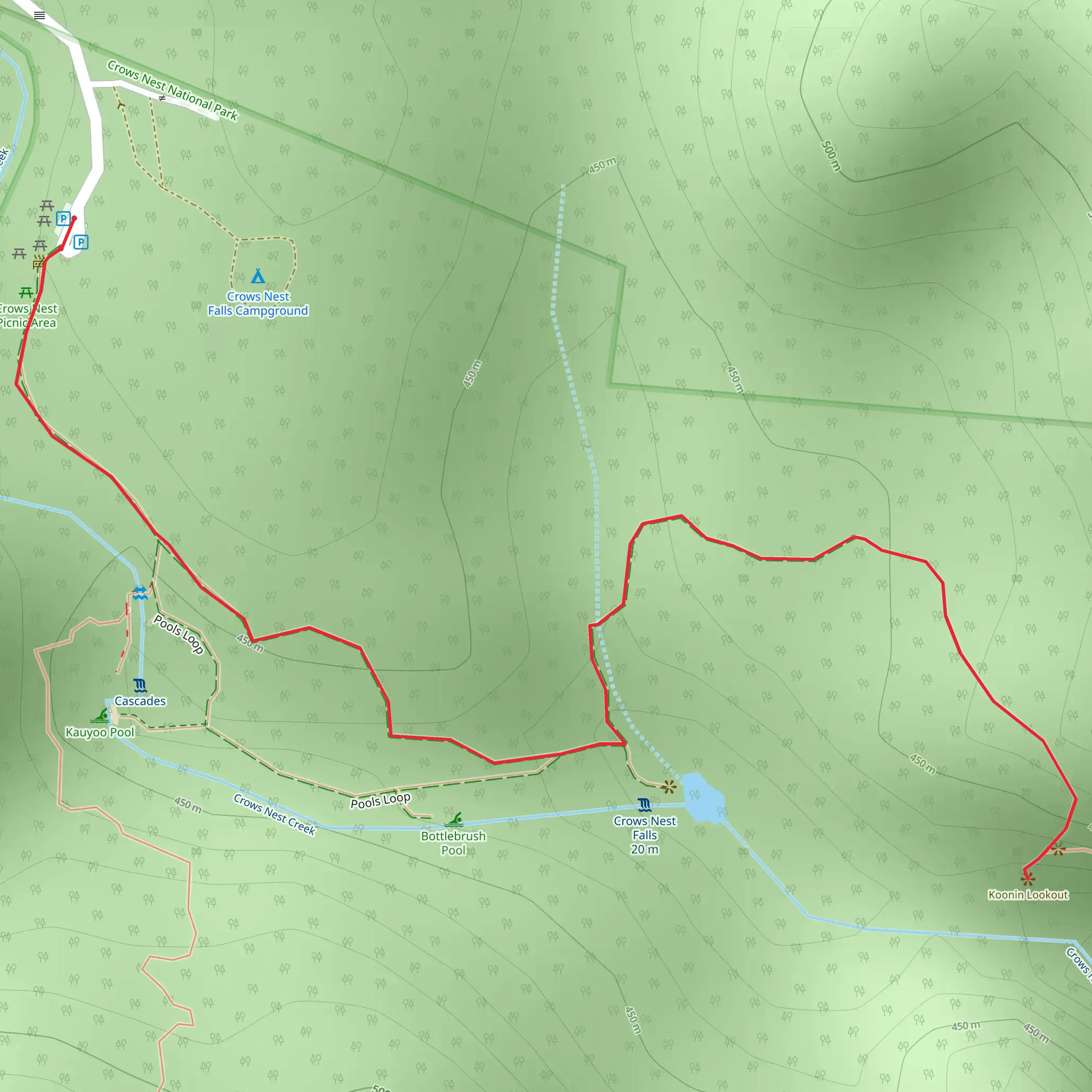 Koonin Lookout Track mobile static map