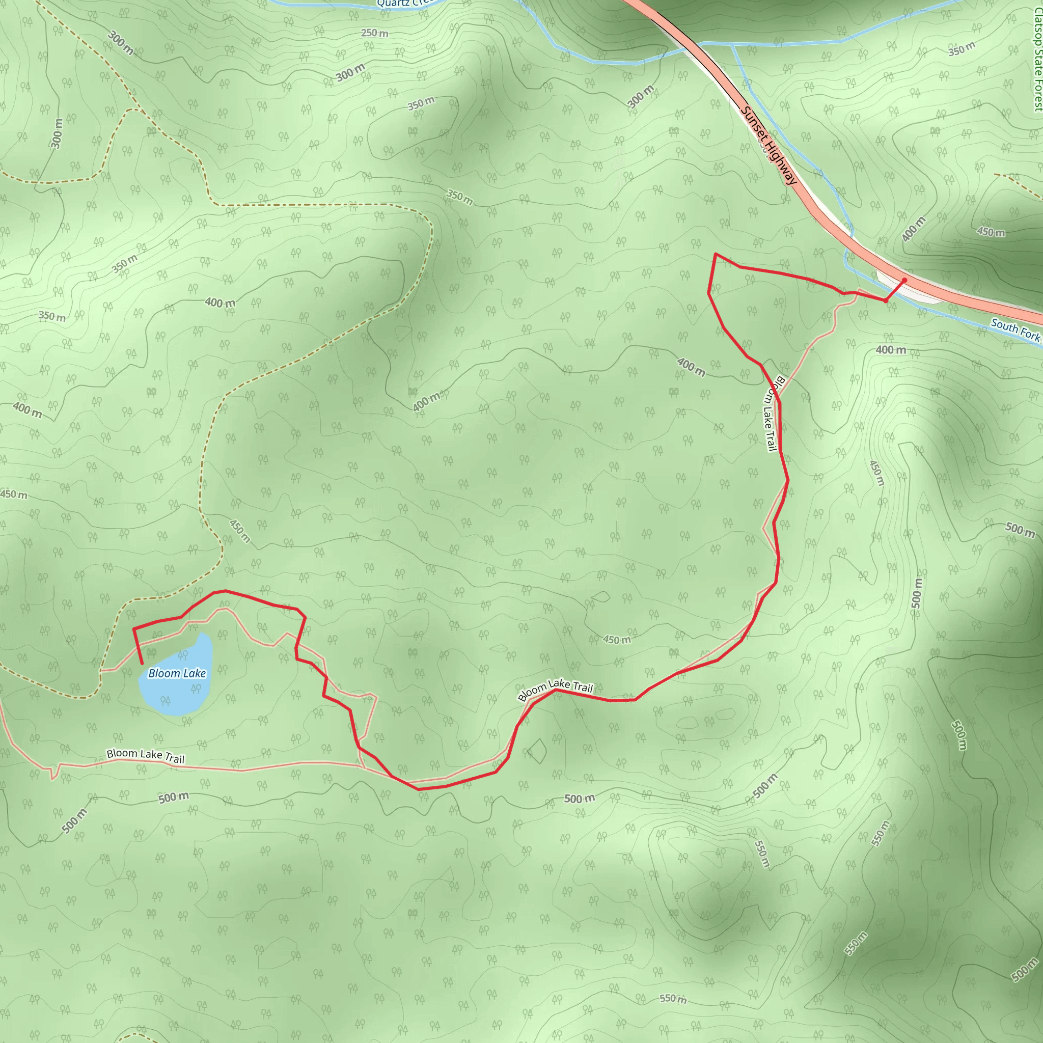 Bloom Lake Trail mobile static map