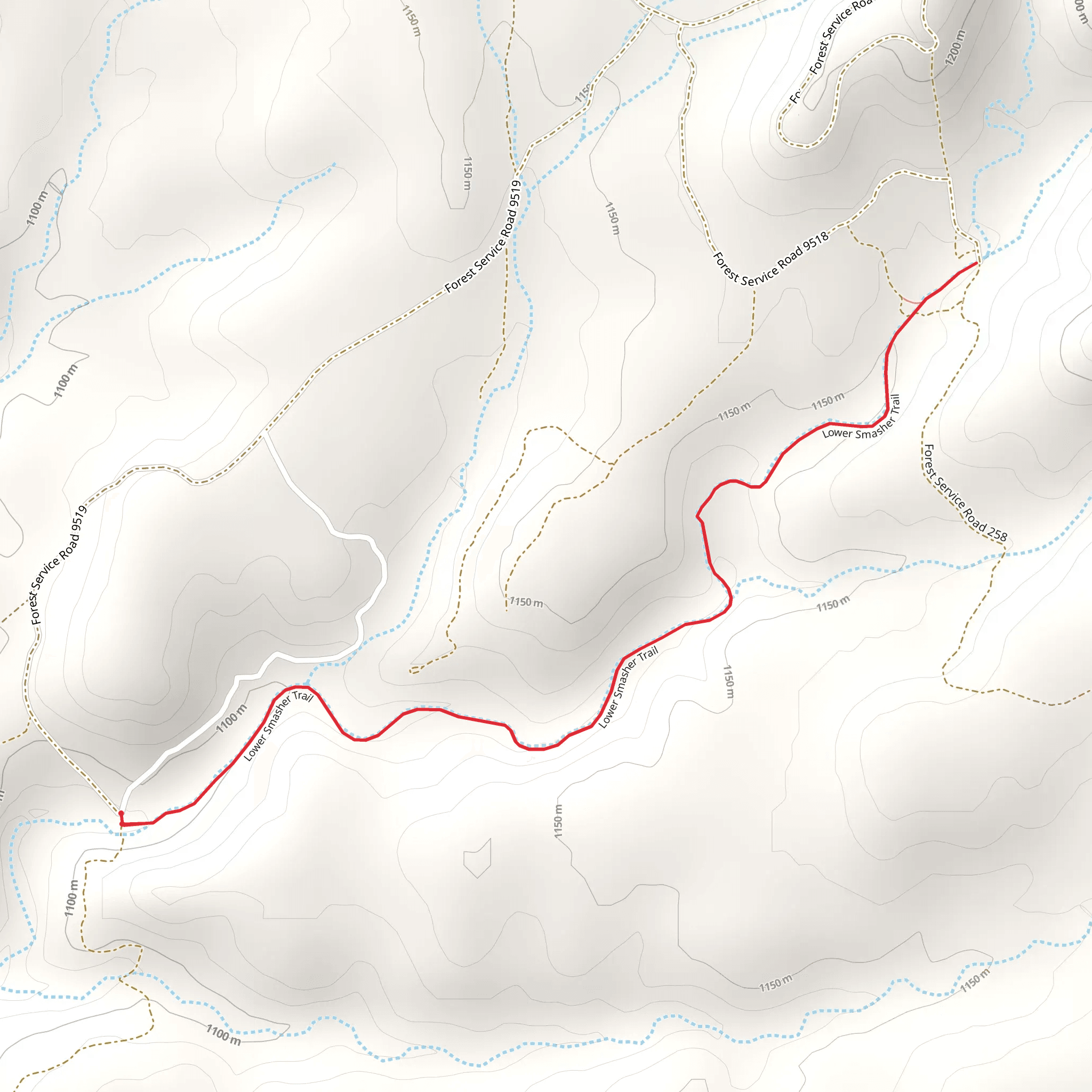 Lower Smasher Trail mobile static map