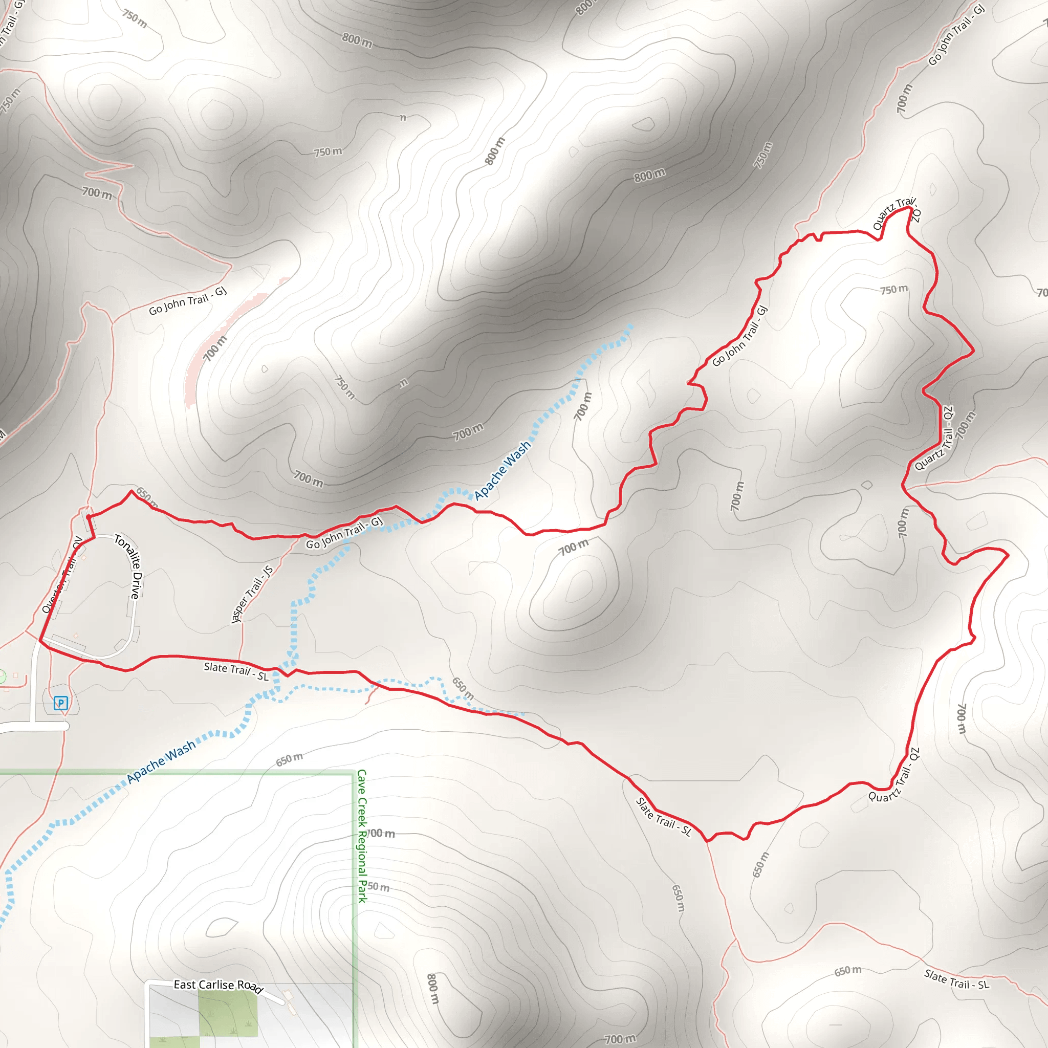 Go John - Quartz - Slate Loop Trail mobile static map