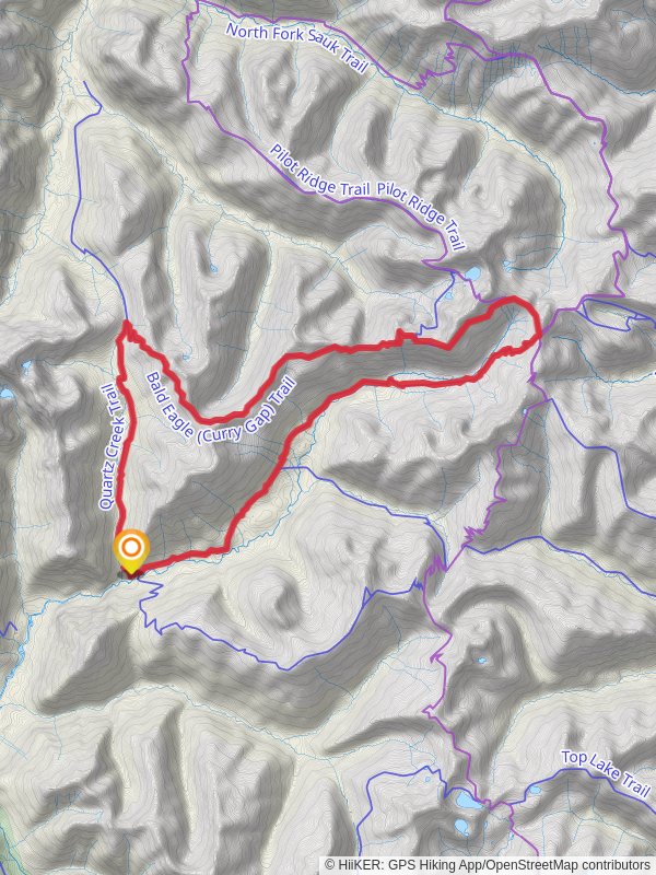 Quartz Creek, June Mountain and North Fork Skykomish Loop Trail mobile static map