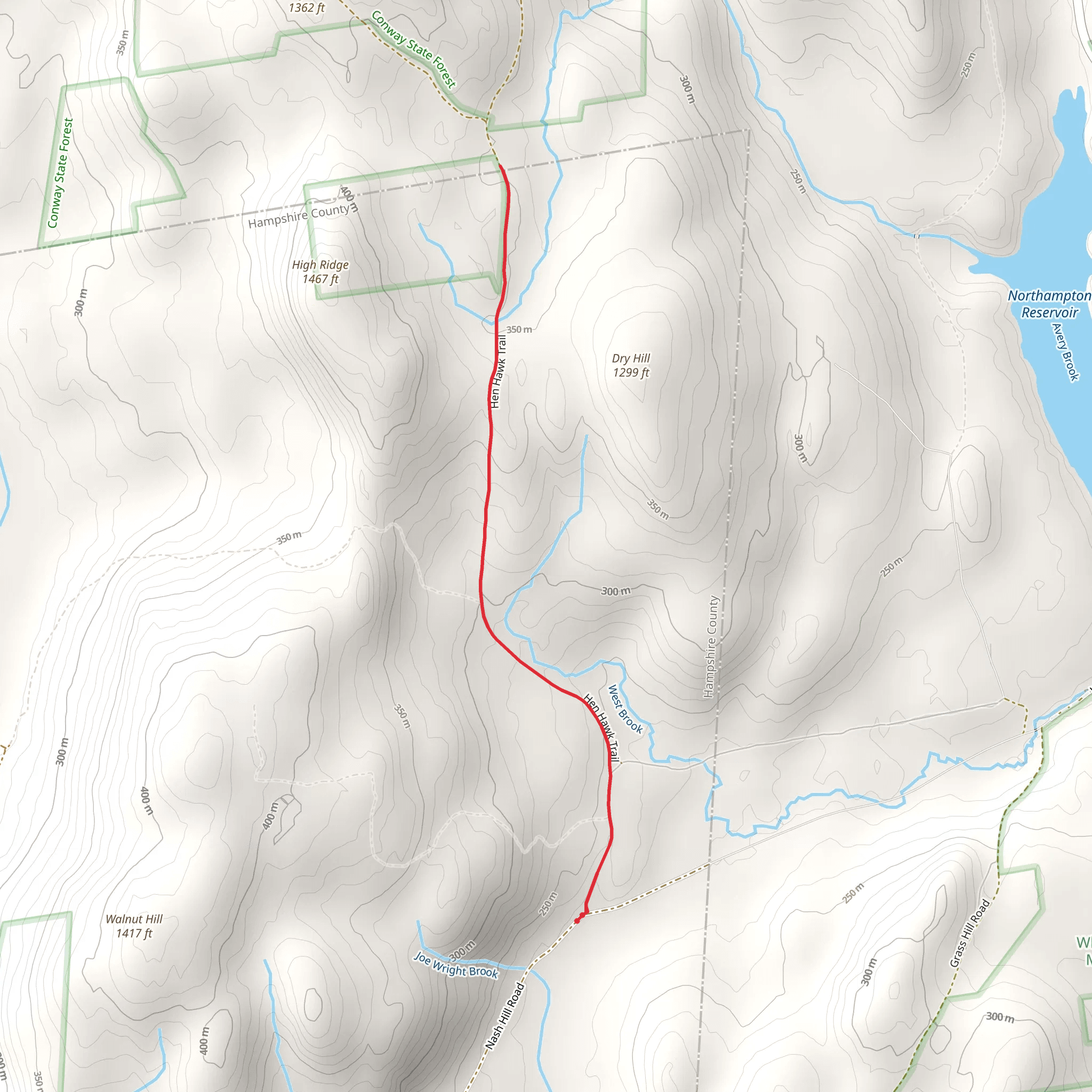 Conway State Forest from Nash Hill Road mobile static map