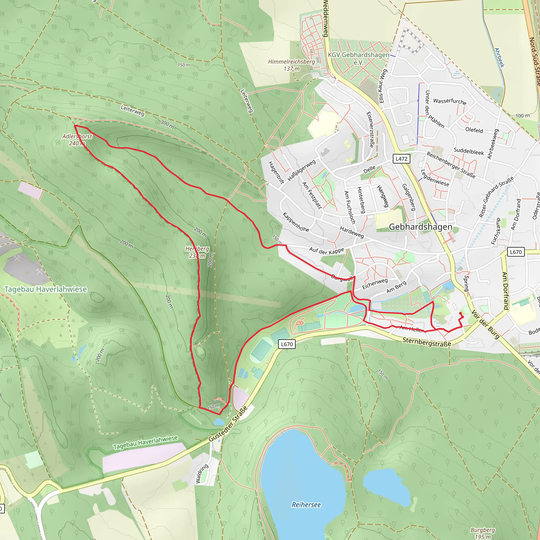 Herzberg and Adlershorst Loop mobile static map