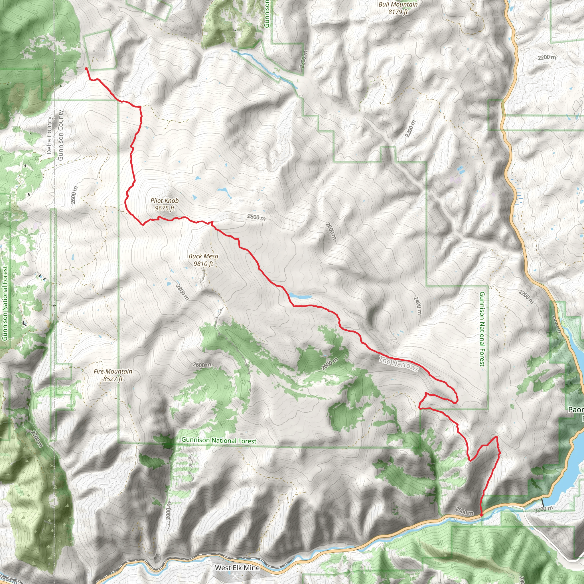 Buck Mesa Trail mobile static map