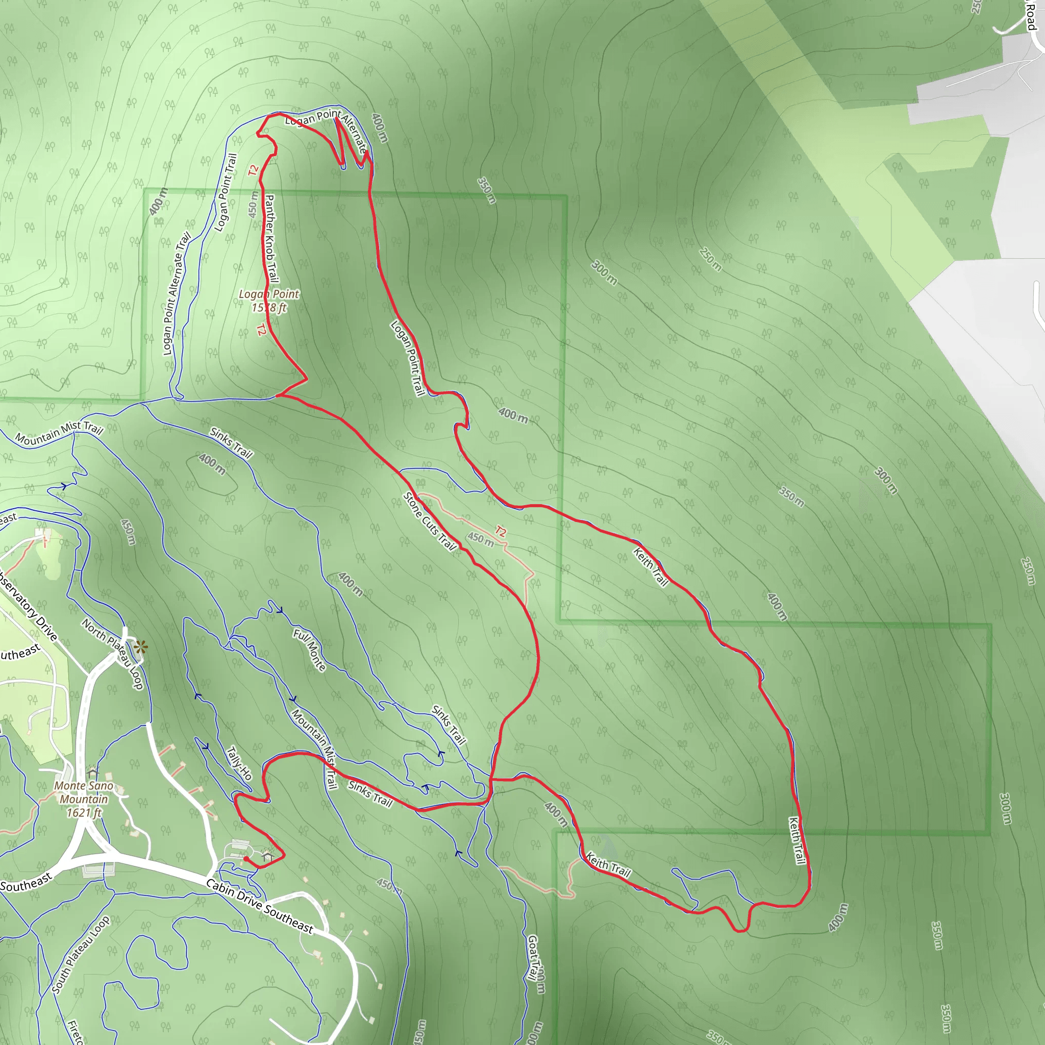 Keith and Stone Cuts Loop Trail mobile static map