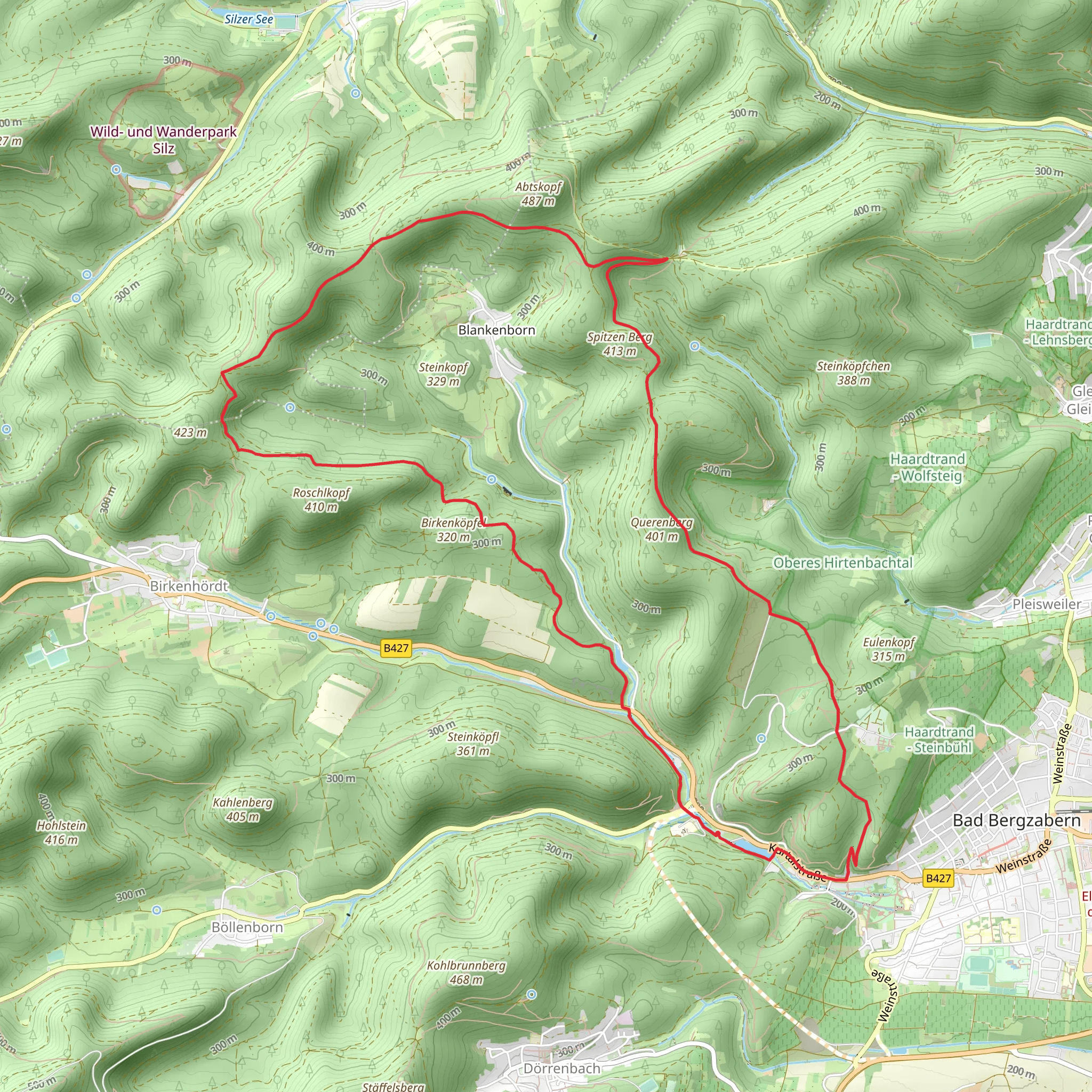 Liebfrauenberg, Karlsplatz and Silver Linde Loop - Bad Bergzabern mobile static map
