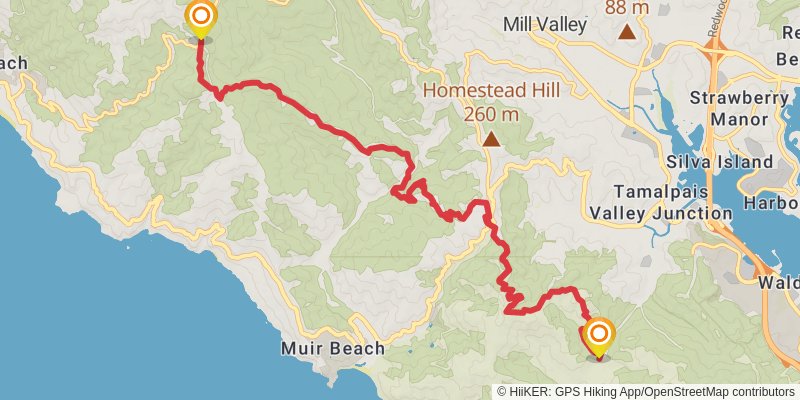 Bay Area Ridge Trail stage 2 Map