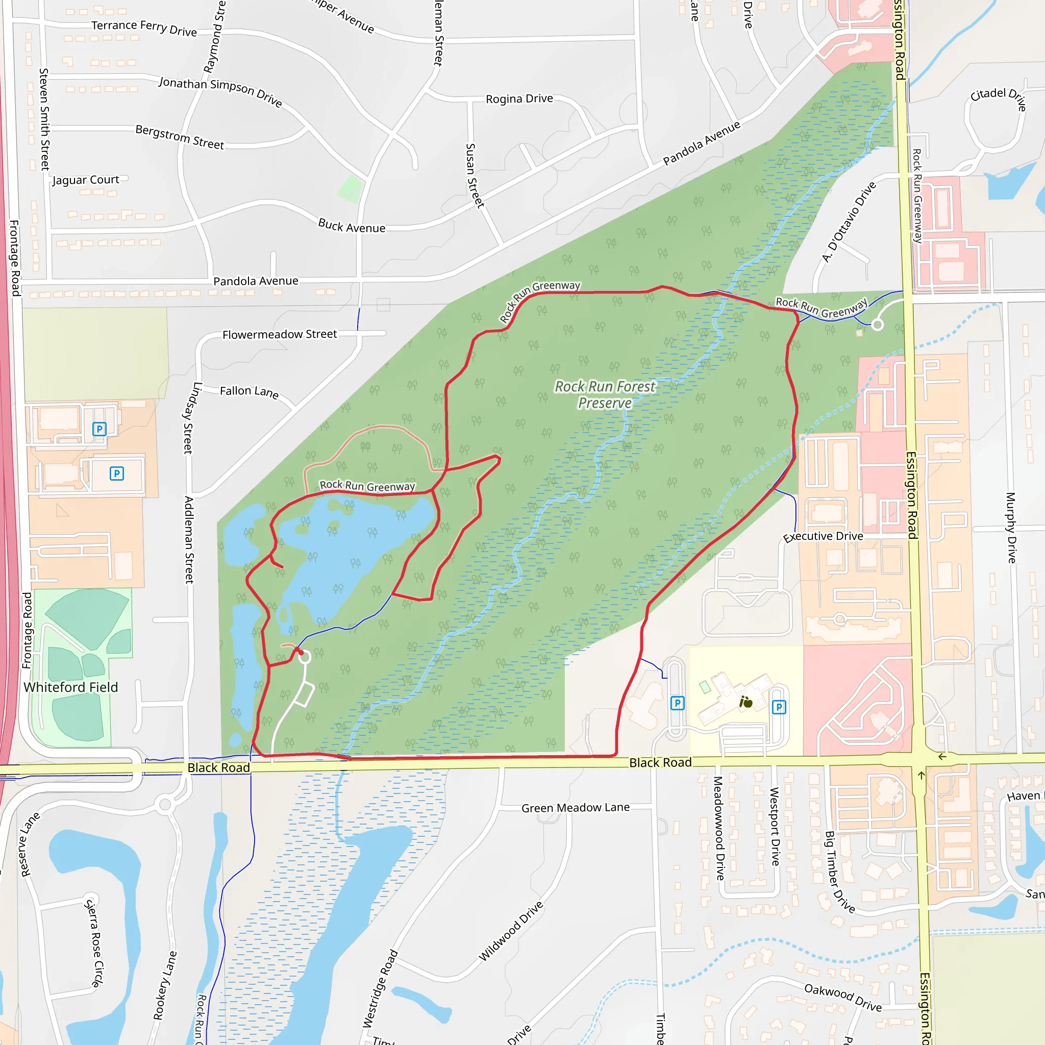Rock Run Greenway Loop - Rock Run Forest Preserve mobile static map