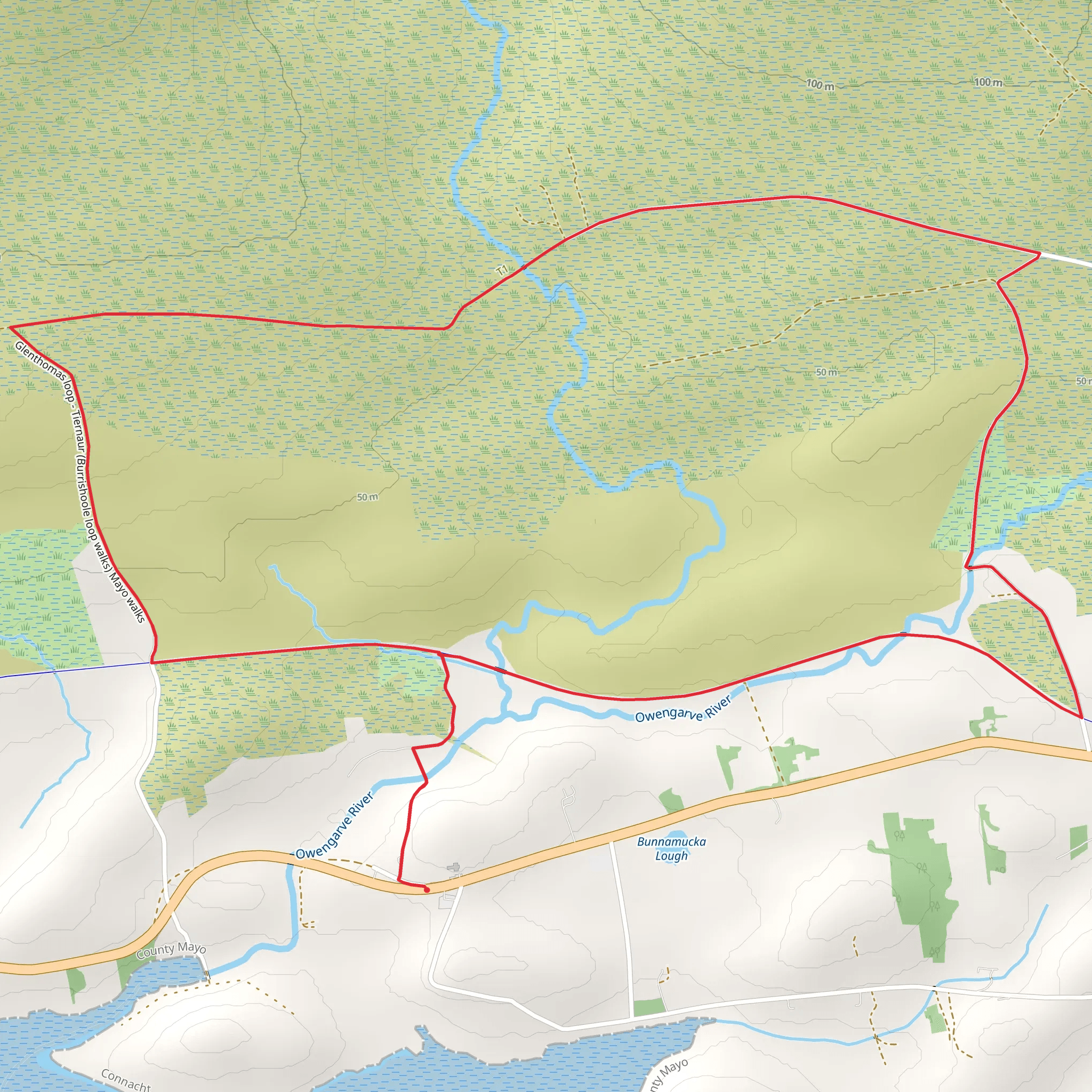 Burrishoole Loop - Tiernaur Glenthomas Loop mobile static map