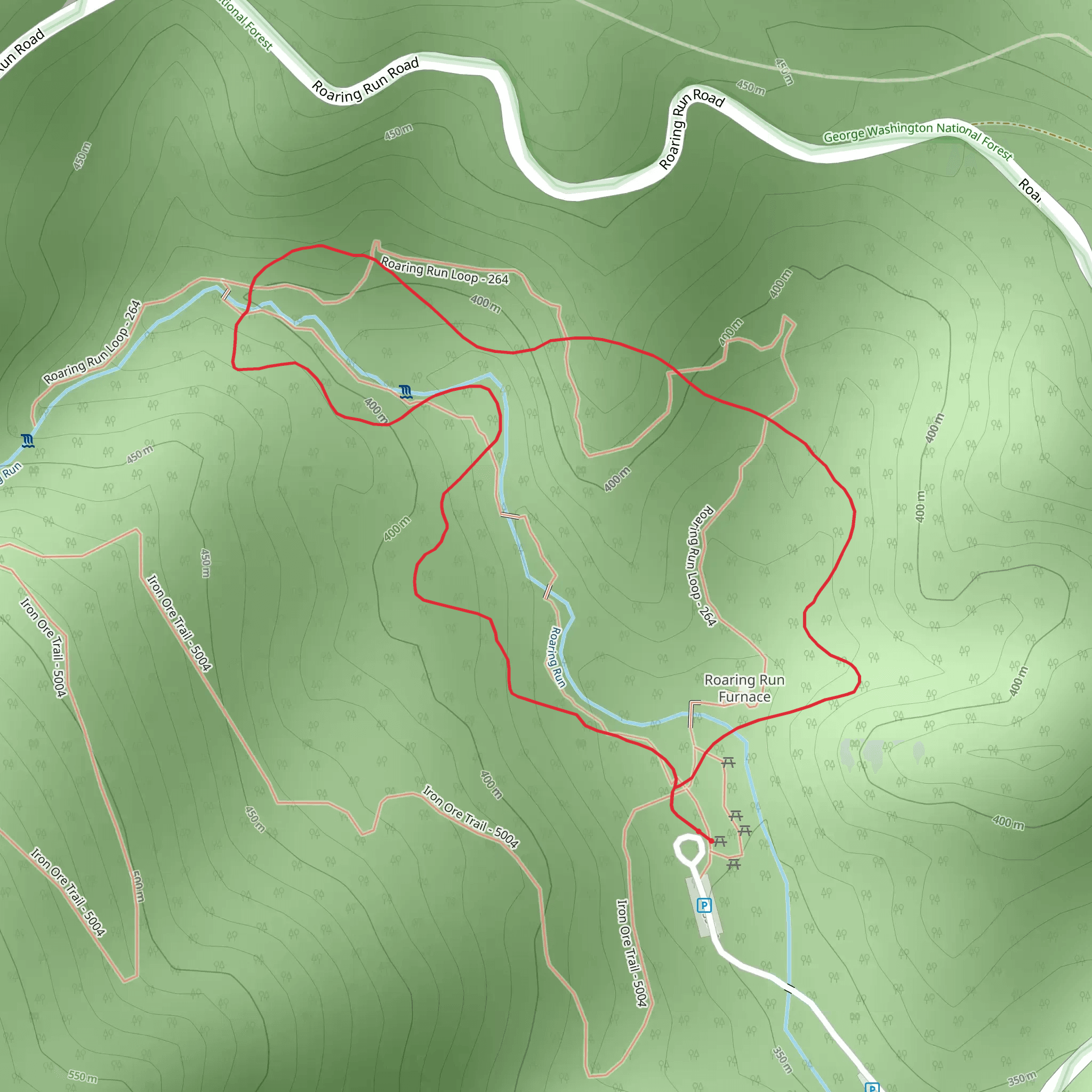 Roaring Run Loop Trail mobile static map