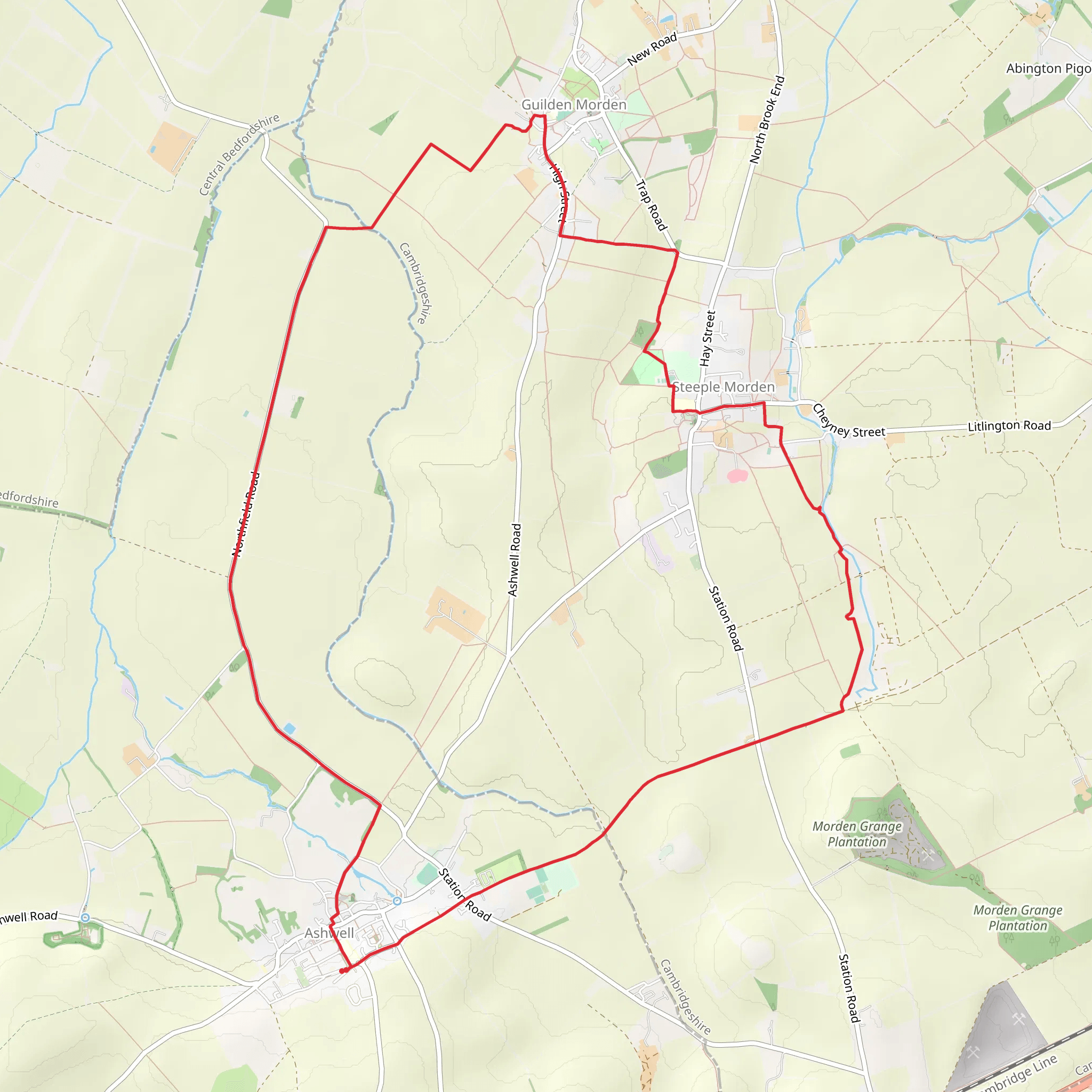 Ashwell Loop mobile static map