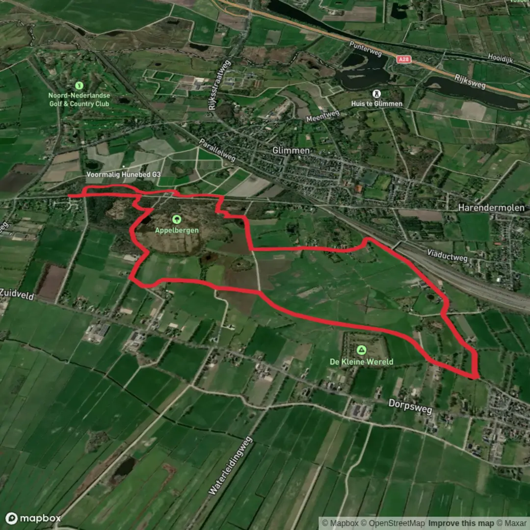 An image depicting the trail Appelbergen and Onneresch Loop and its surrounding area.