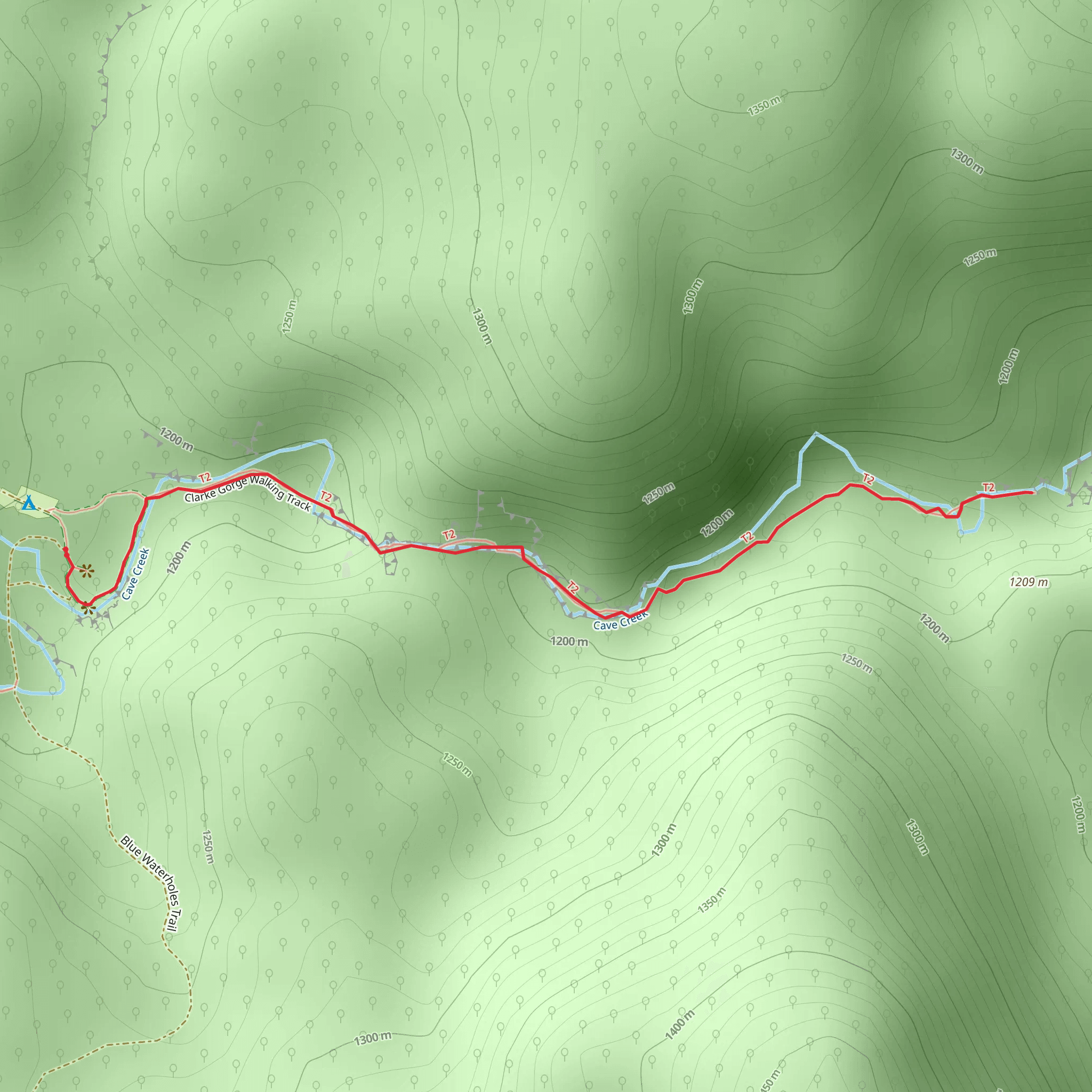 Clarke Gorge Track mobile static map