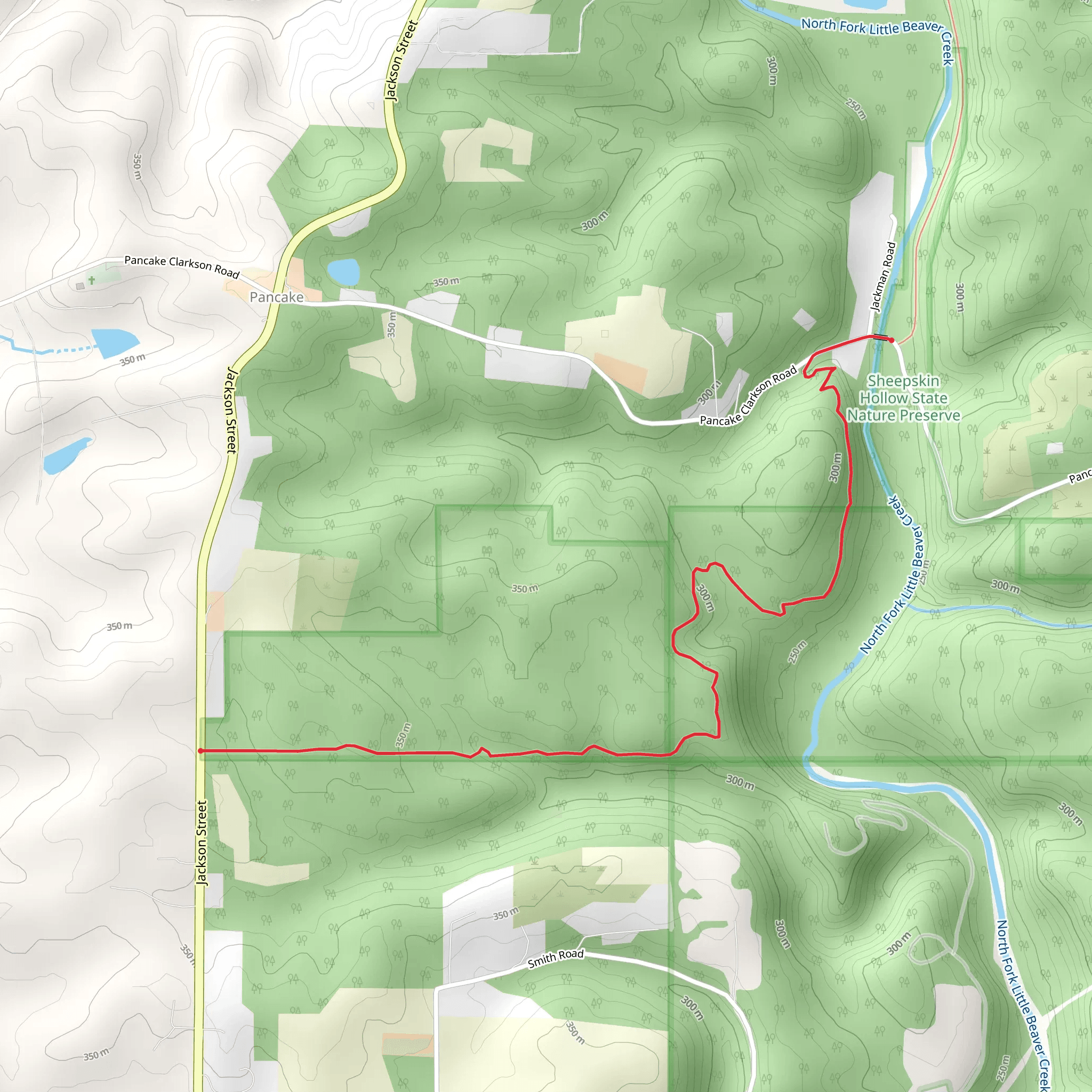 North Fork Little Beaver Creek via North Country Trail mobile static map