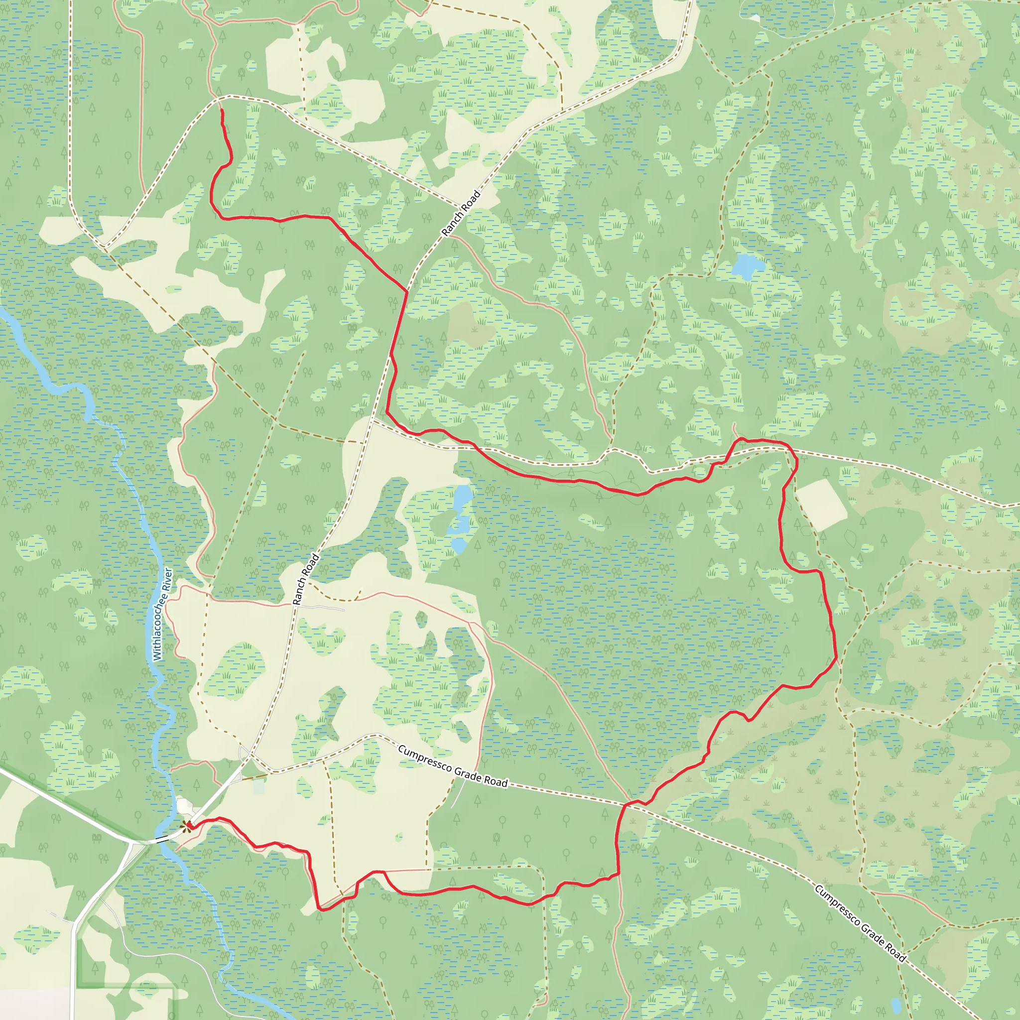 White Blazed Trail mobile static map