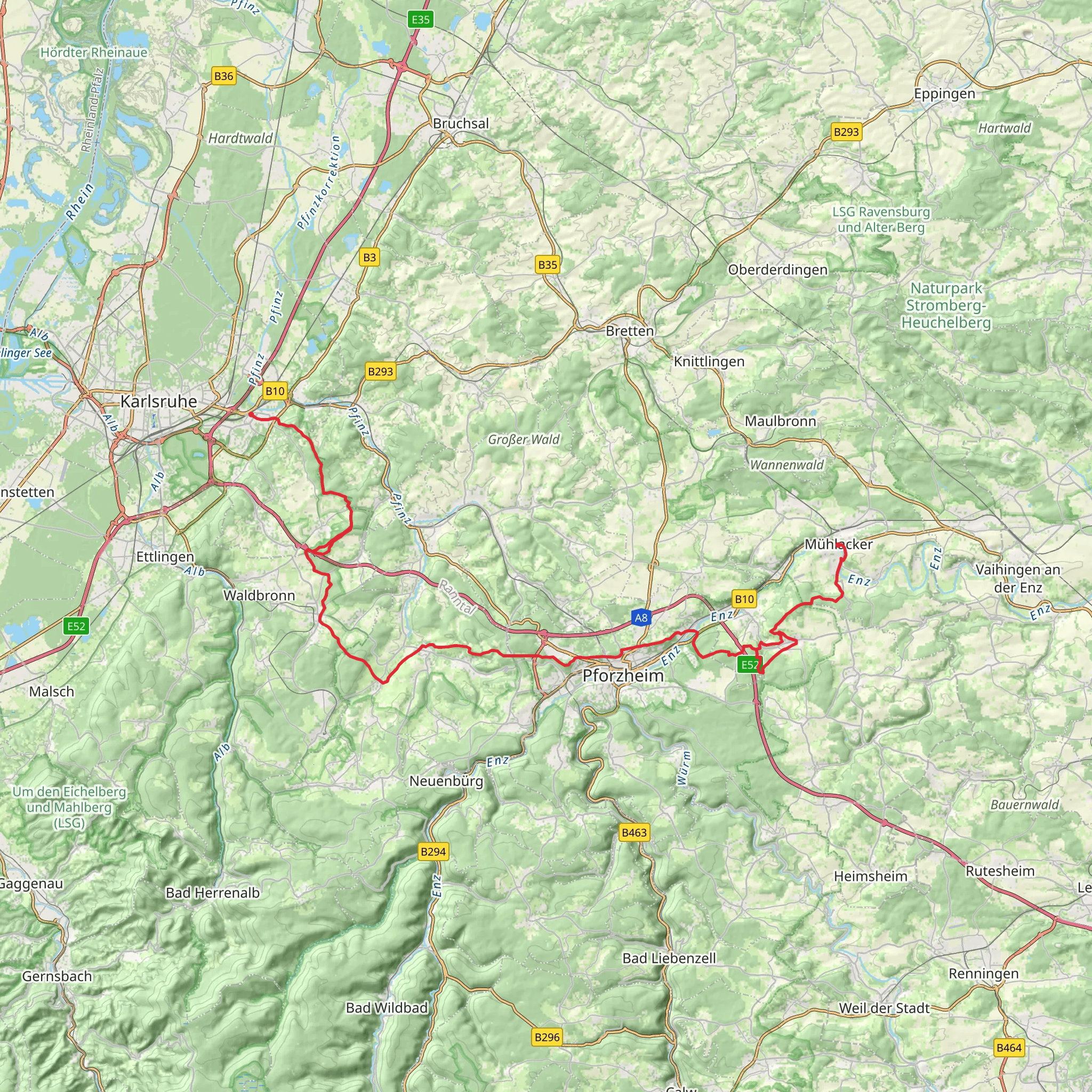 Nordrandweg mobile static map