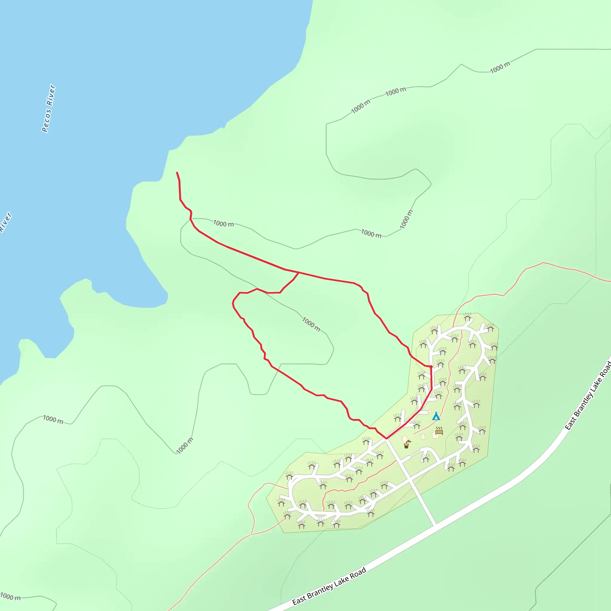 Brantley Lake State Park Loop mobile static map