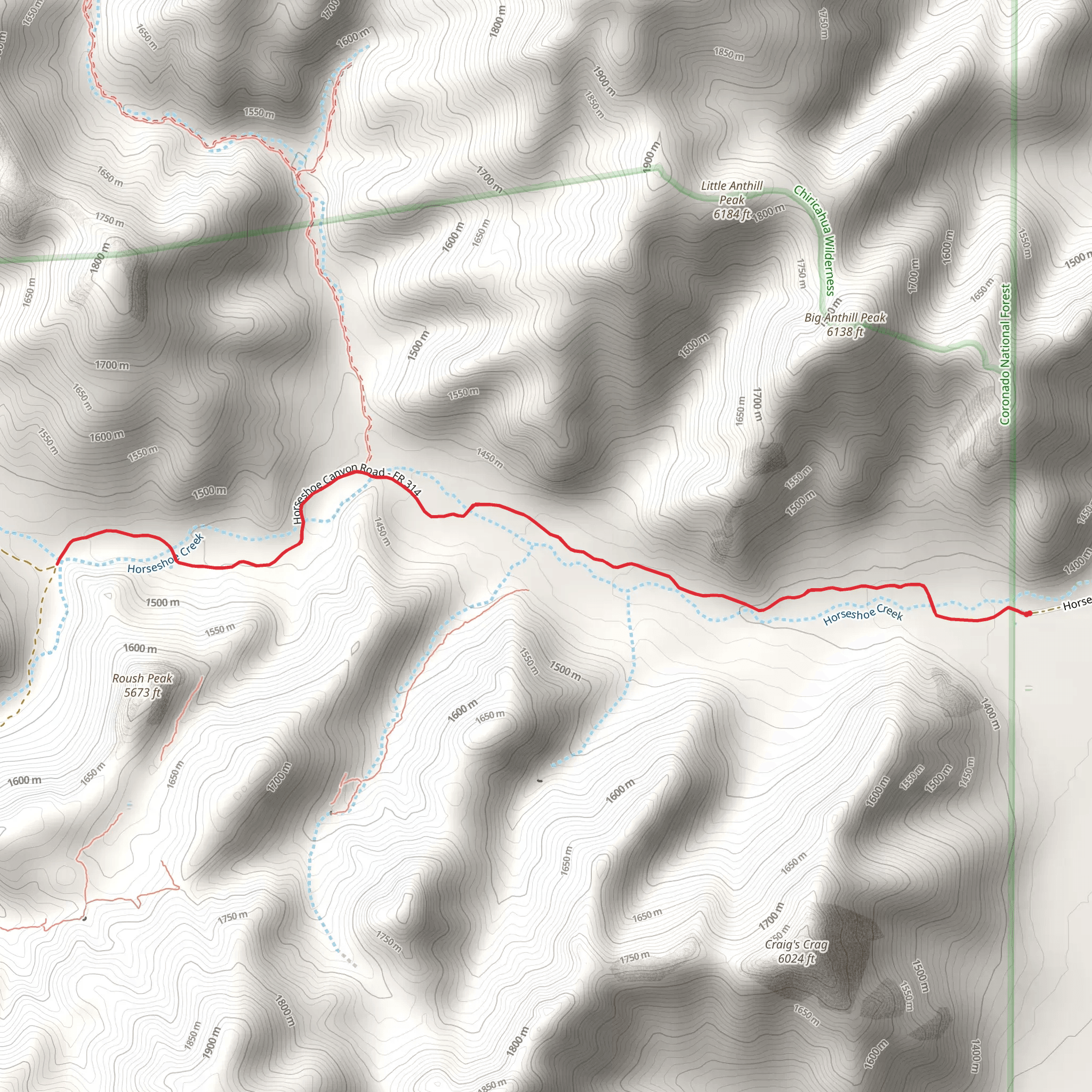 Horseshoe Canyon Road mobile static map