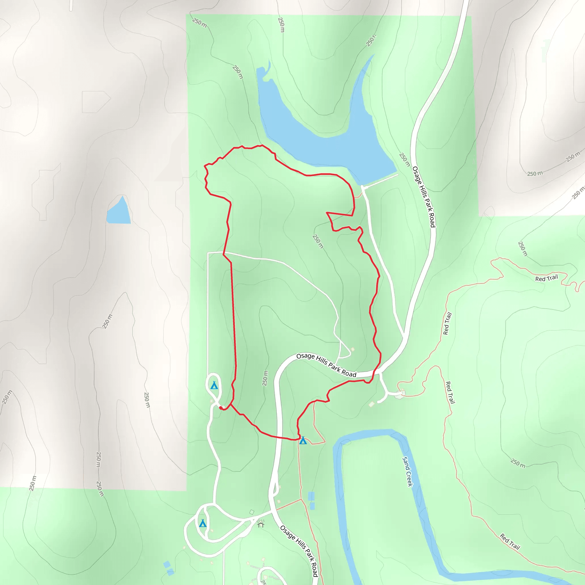 Osage Hills State Park Loop - North mobile static map
